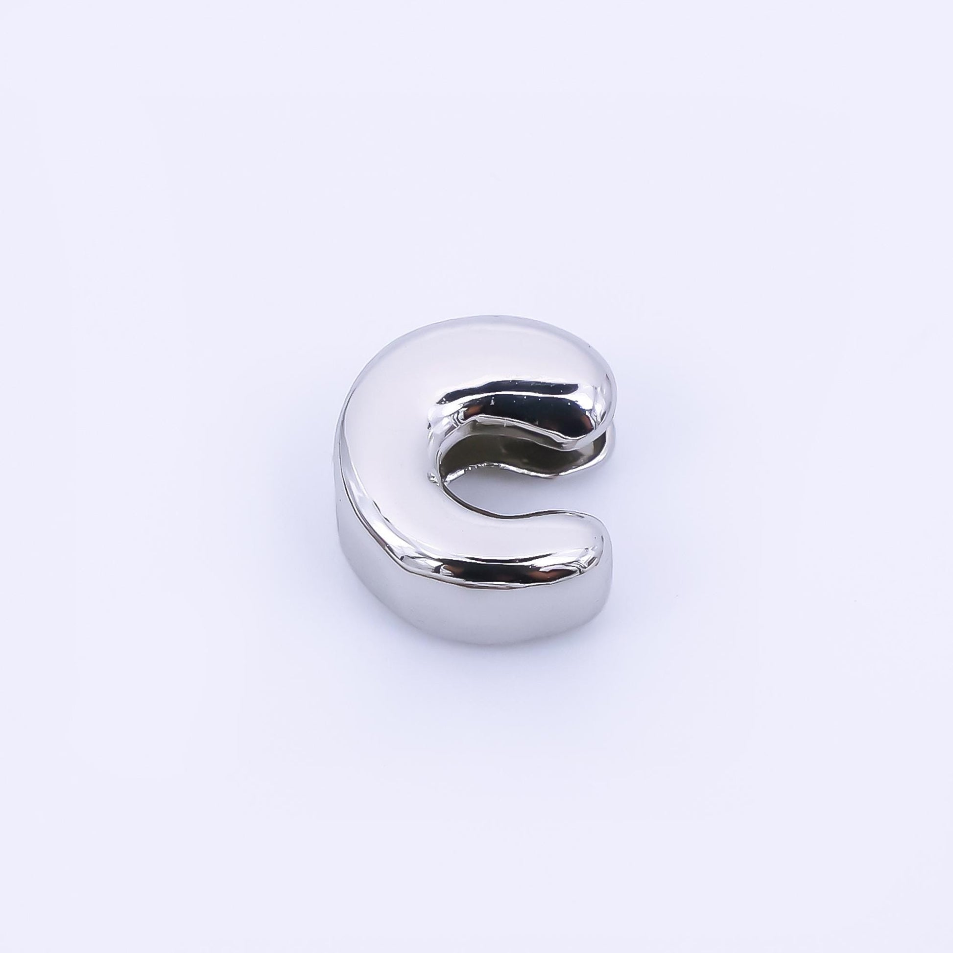 Silver 8mm Initial Letter Alphabet Chubby Spacer Bead Bubble Initial Charm spacer for Beaded Jewelry | AF-40