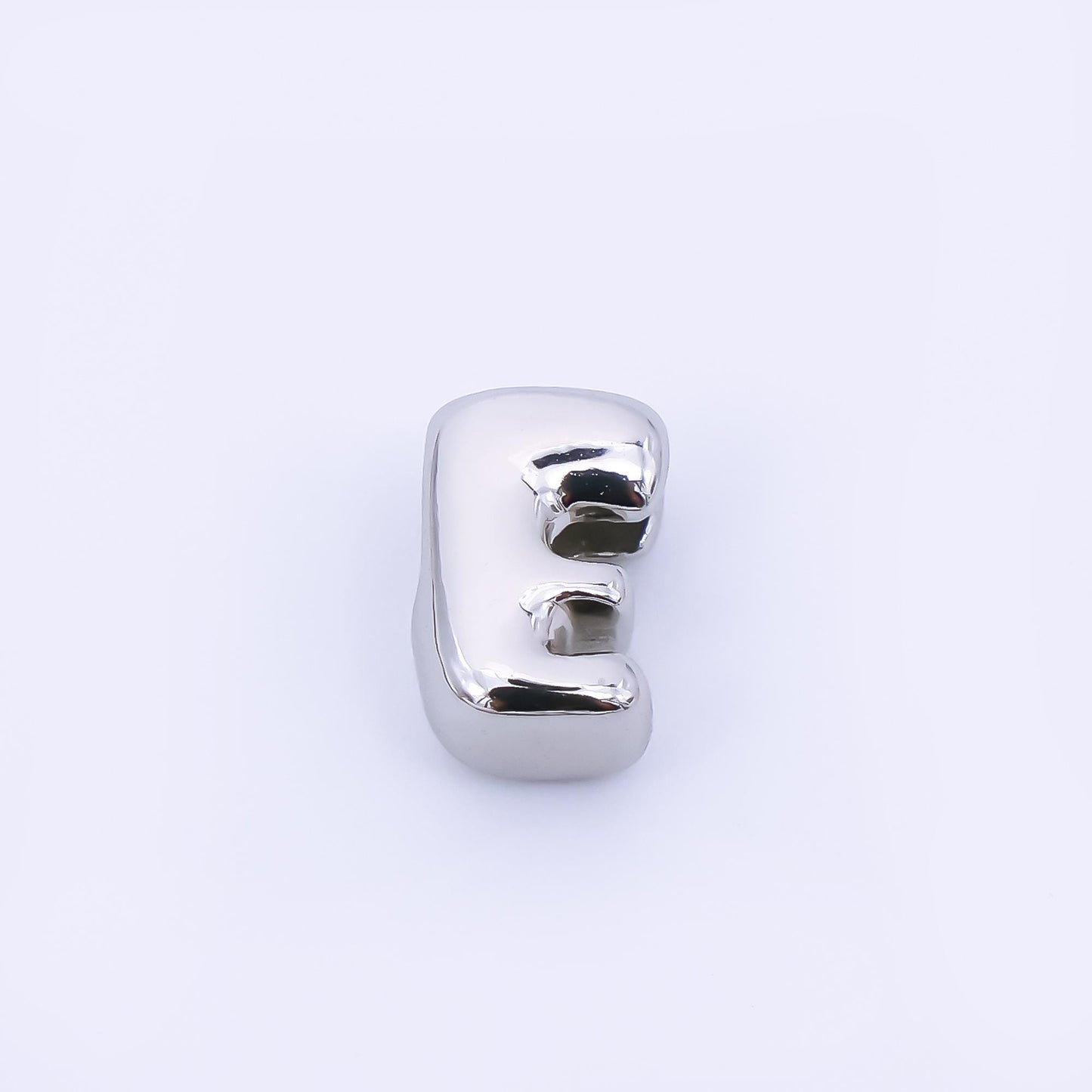 Silver 8mm Initial Letter Alphabet Chubby Spacer Bead Bubble Initial Charm spacer for Beaded Jewelry | AF-40