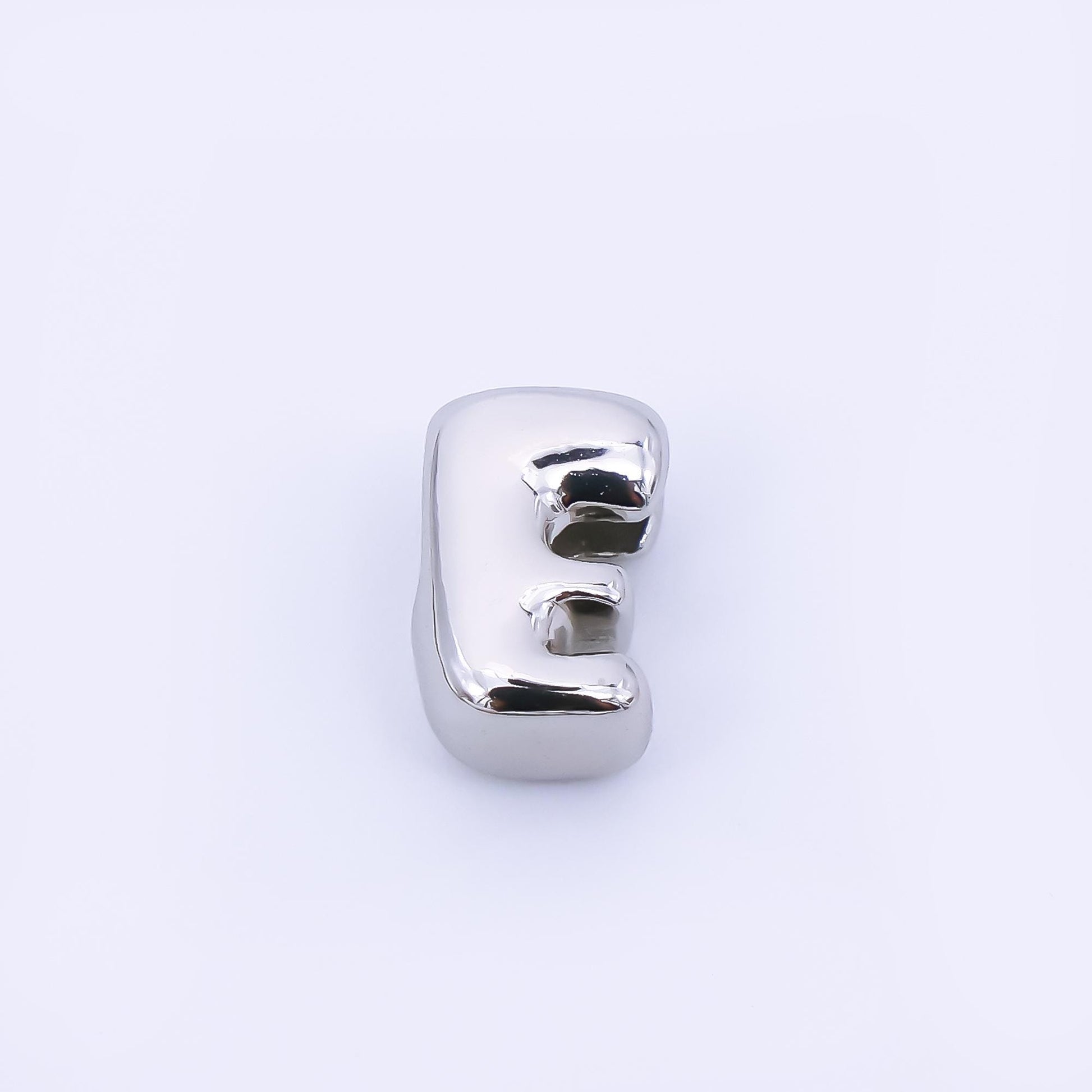 Silver 8mm Initial Letter Alphabet Chubby Spacer Bead Bubble Initial Charm spacer for Beaded Jewelry | AF-40
