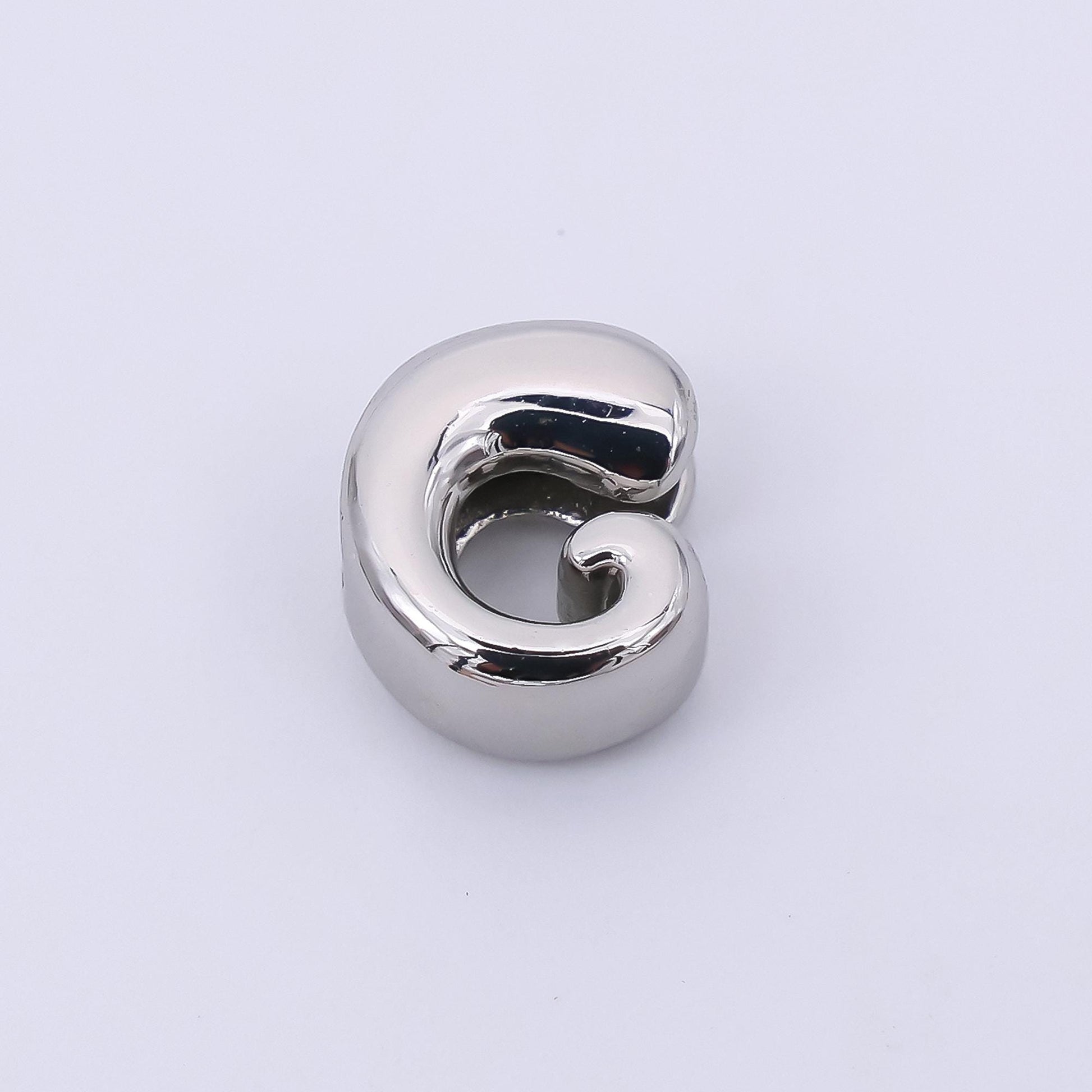 Silver 8mm Initial Letter Alphabet Chubby Spacer Bead Bubble Initial Charm spacer for Beaded Jewelry | AF-40