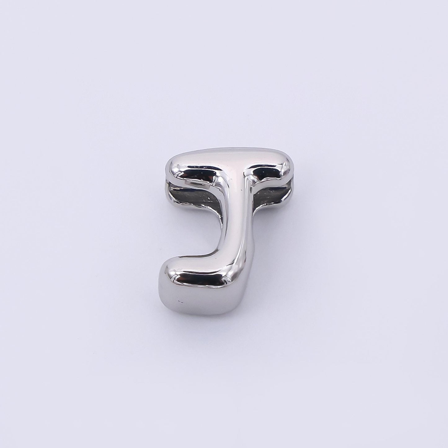 Silver 8mm Initial Letter Alphabet Chubby Spacer Bead Bubble Initial Charm spacer for Beaded Jewelry | AF-40