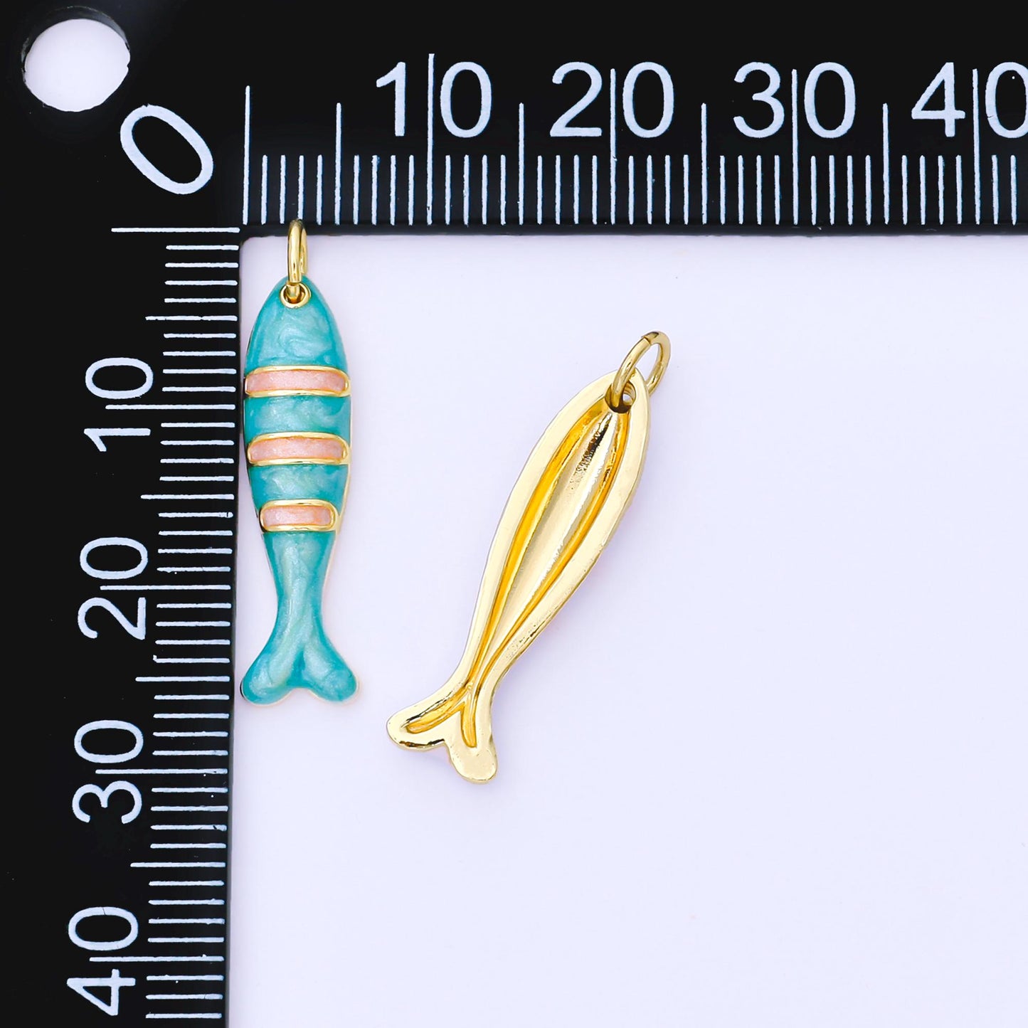 Dainty Gold fish Charms 18K Gold Filled Enamel Sardines Pendant Charm Bracelet Necklace for DIY Jewelry Making Supply AF1502