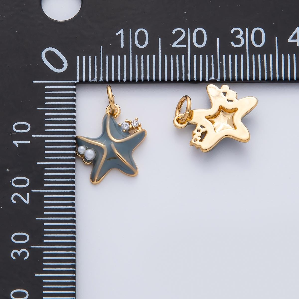 Star fish 18k gold Filled pendant sea star Enamel charm Under the Sea Beach animal pendant, diy jewelry Starfish Charm AF1428