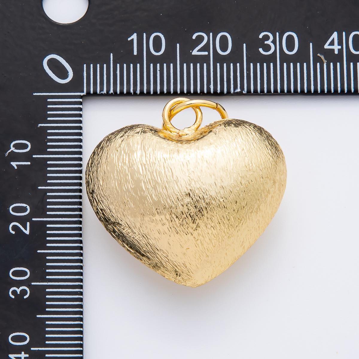 Chunky Textured Chubby Modern Gold Heart Shape Pendant Charm Necklace Jewelry Supply DIY Jewelry Findings in 18k Gold Filled Pendant AF-1350