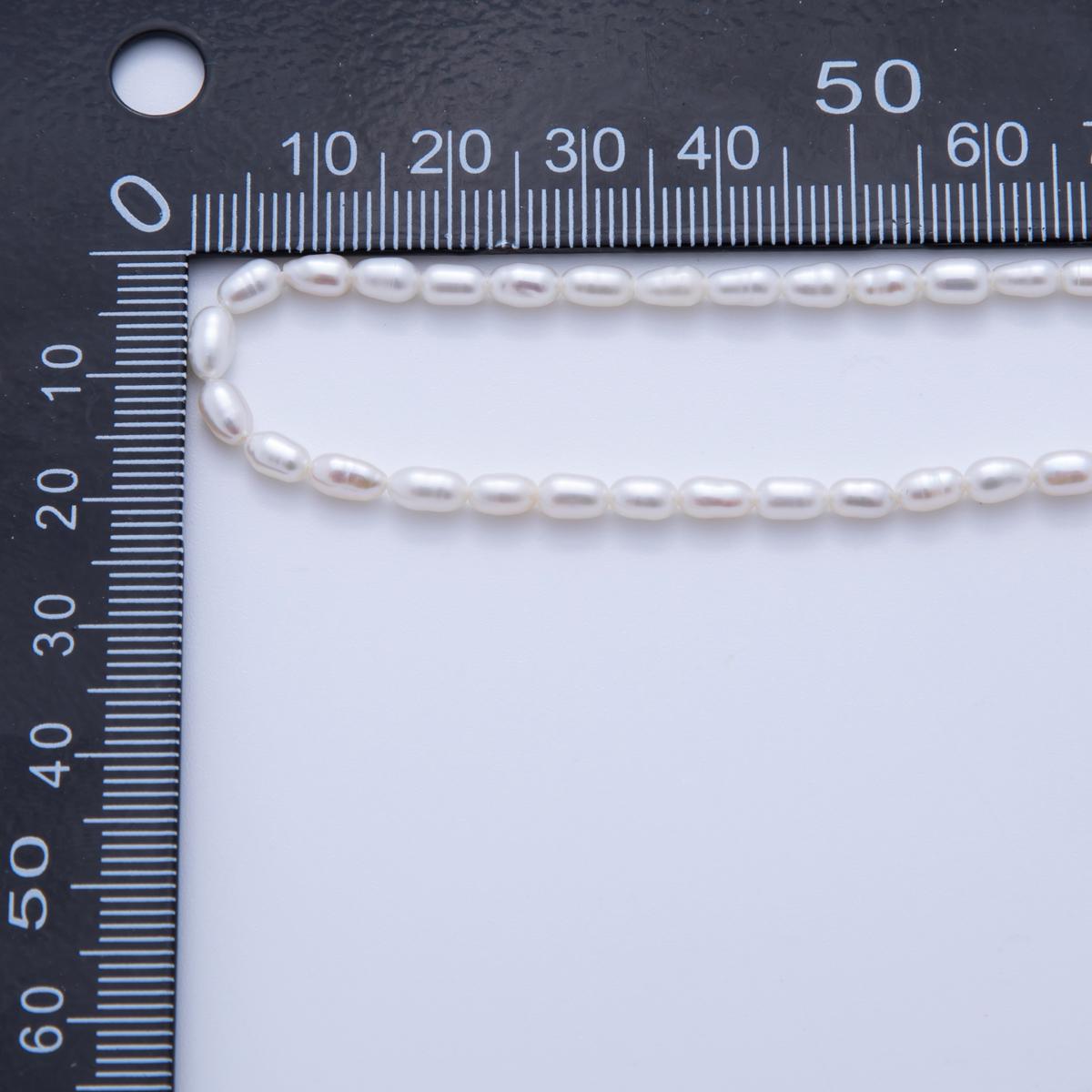 White Pearl Seed Bead Strand, Loose pearls, Tiny Pearls, Wedding Pearls, Embroidery Pearls, Freshwater Pearls, 3.3 mm Beads for Craft WA3444