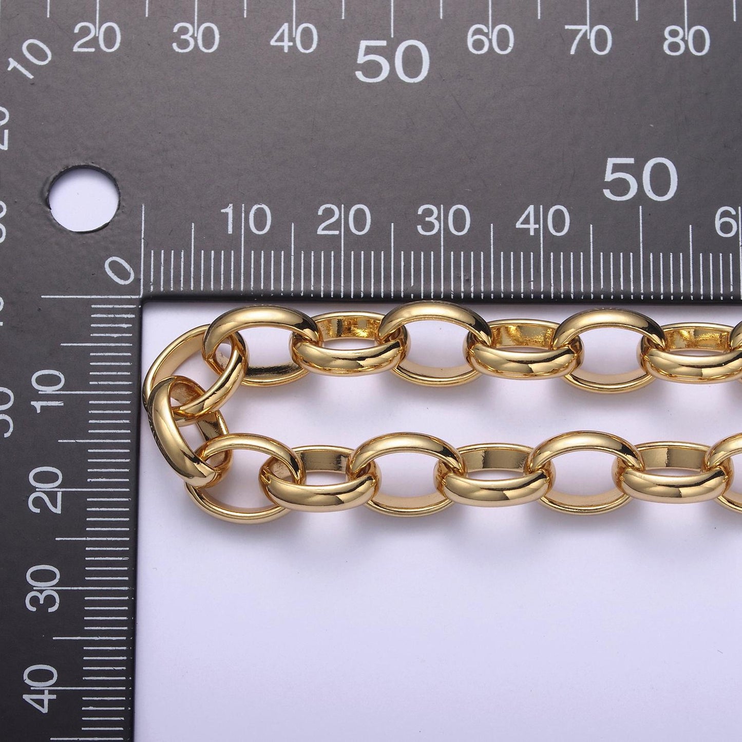 24K Gold Filled Unfinished Chunky Oval Cable Chain 12X9mm Cable Chain For Jewelry Making, Round Oval Cable by Yard | ROLL-644