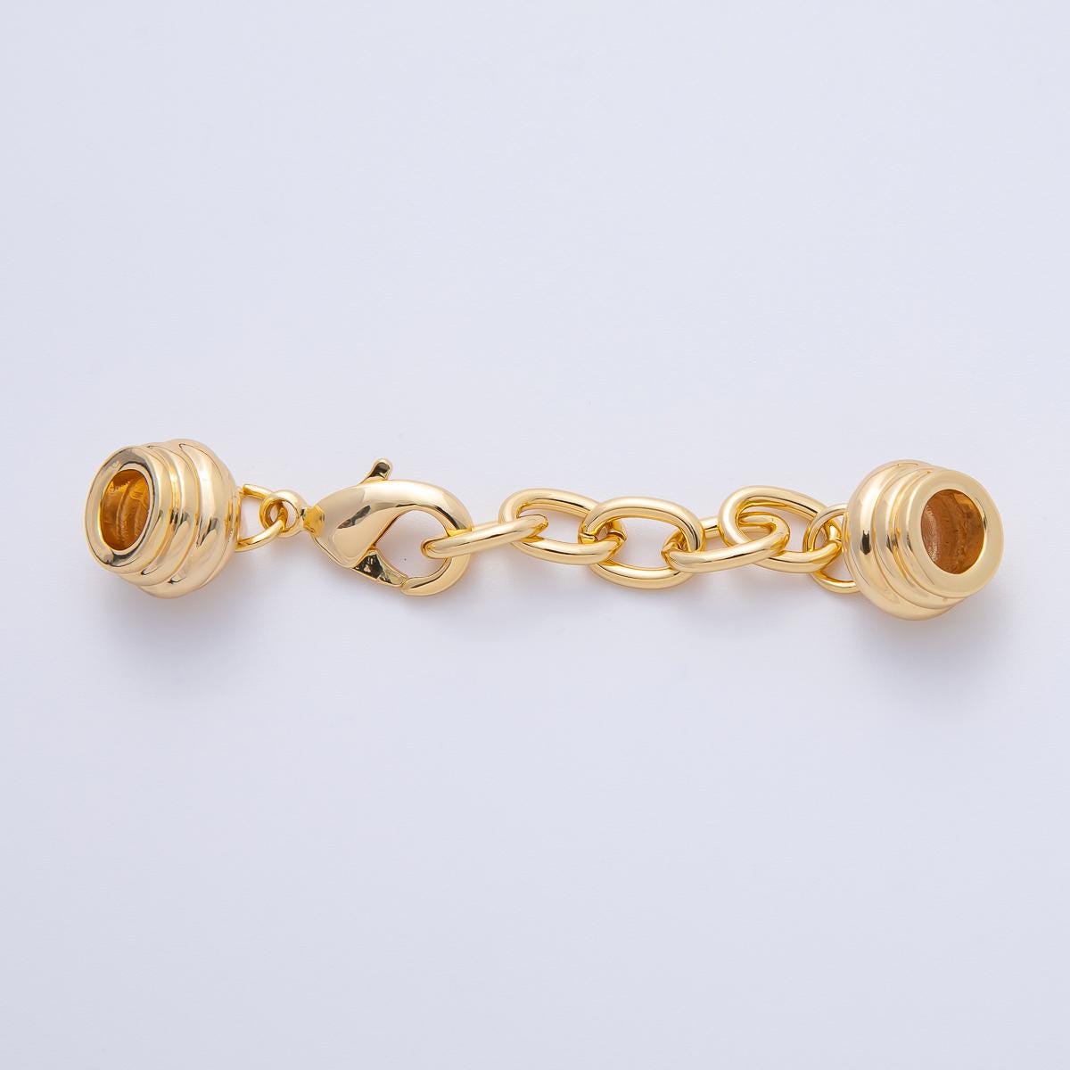 18K Gold Filled Cord End Cap Clasps with Lobster and Extender for Paracord Bracelet Necklace Making Z-A1391