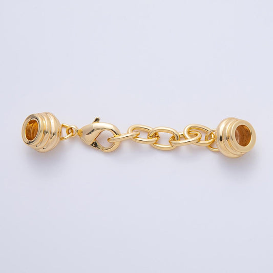 18K Gold Filled Cord End Cap Clasps with Lobster and Extender for Paracord Bracelet Necklace Making Z-A1391