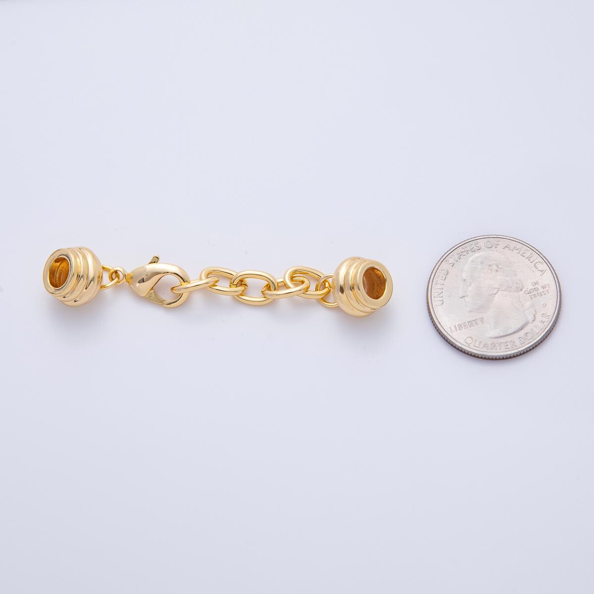 18K Gold Filled Cord End Cap Clasps with Lobster and Extender for Paracord Bracelet Necklace Making Z-A1391