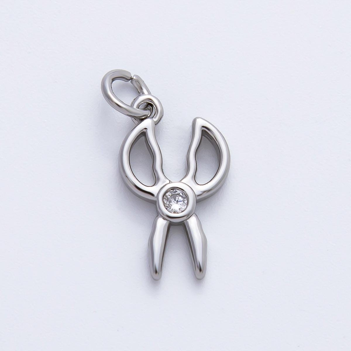 Mini 18k gold filled Scissors charm Dainty Stationary Tools pendant charm for necklace earring supply AF-1355