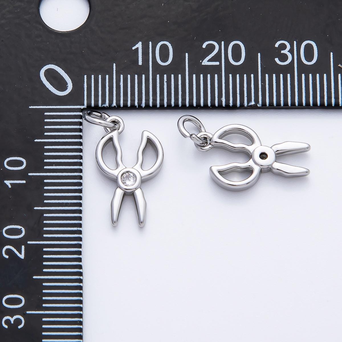 Mini 18k gold filled Scissors charm Dainty Stationary Tools pendant charm for necklace earring supply AF-1355