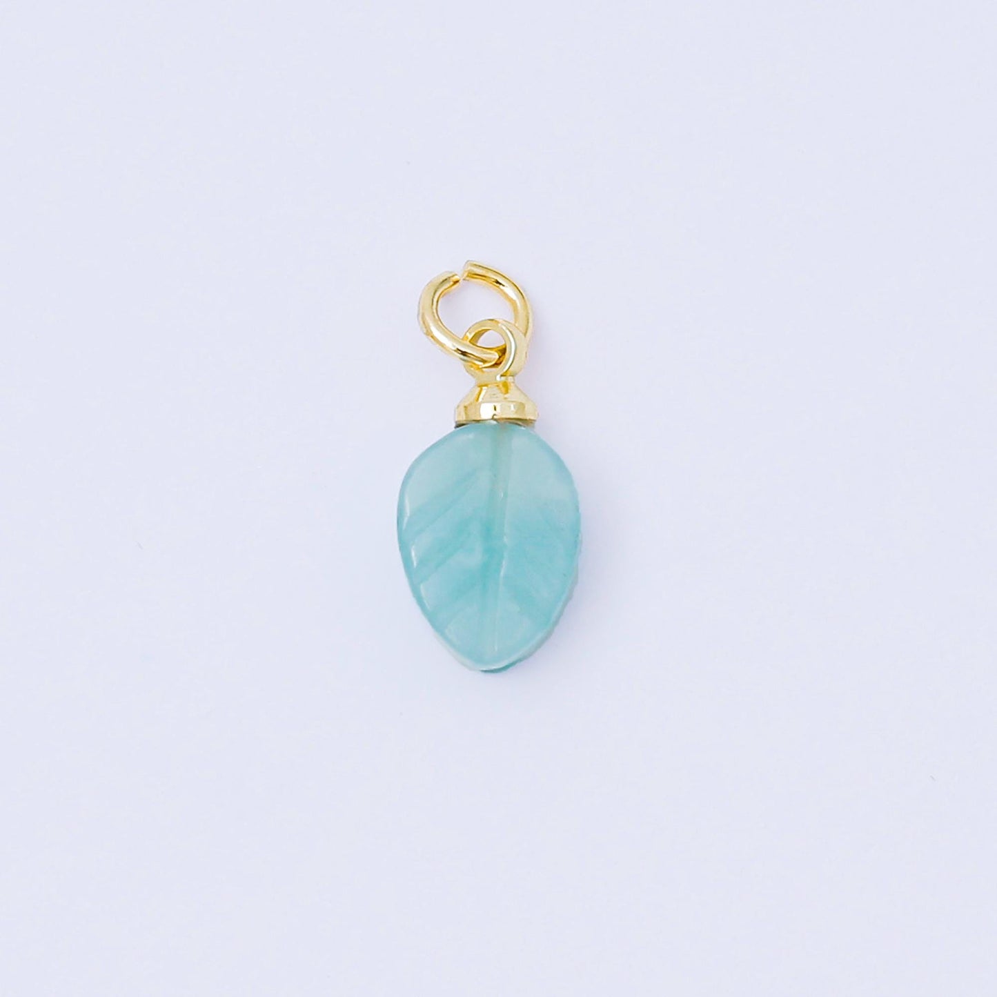 Mini 24K Gold Filled 11.6 Gemstone Beads Tropical Leaf Charm for Bracelet Necklace Earring Supply Component | AC-1591