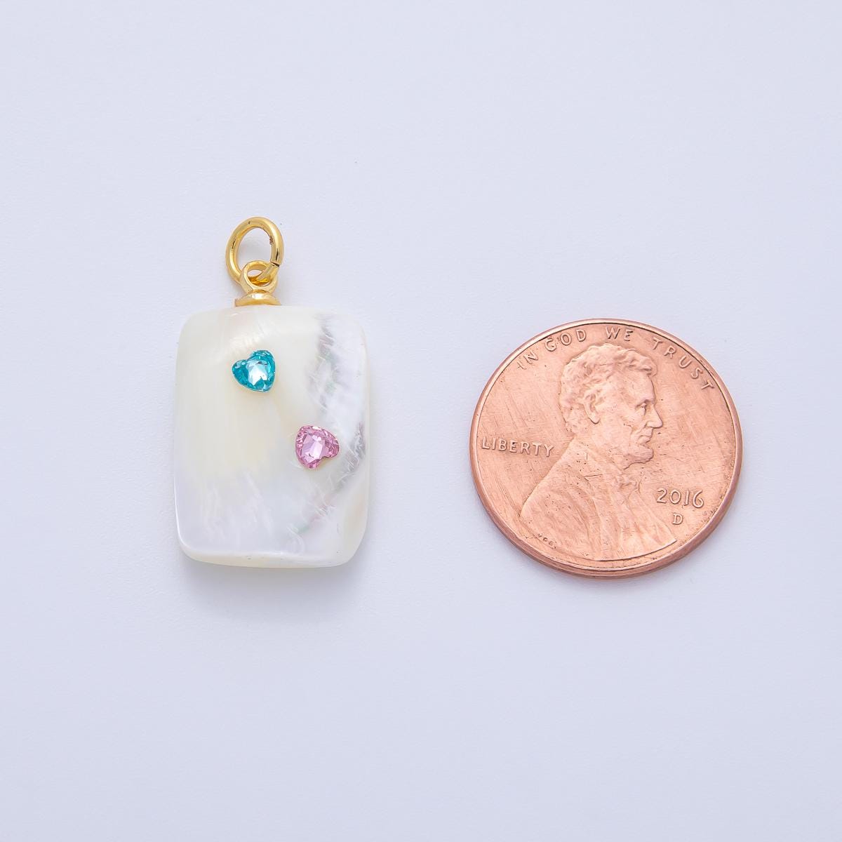 Mini White Tag Shell pearl charms white pearl Blue Heart CZ pendants dainty charm necklace pendant 14 mm pearl drop with bail AF-1384
