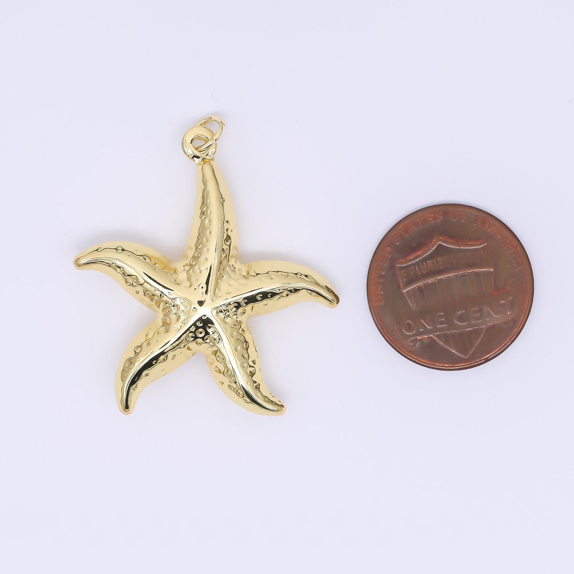 24K Gold Filled 32.5mm Realistic Under the Sea Starfish Animal Charm | AJ397