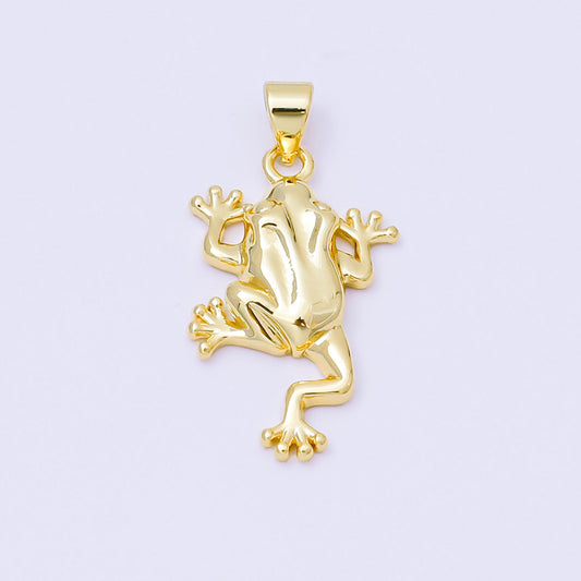 24K Gold Filled 25.5mm Amphibian Frog Animal Pendant | AA1610