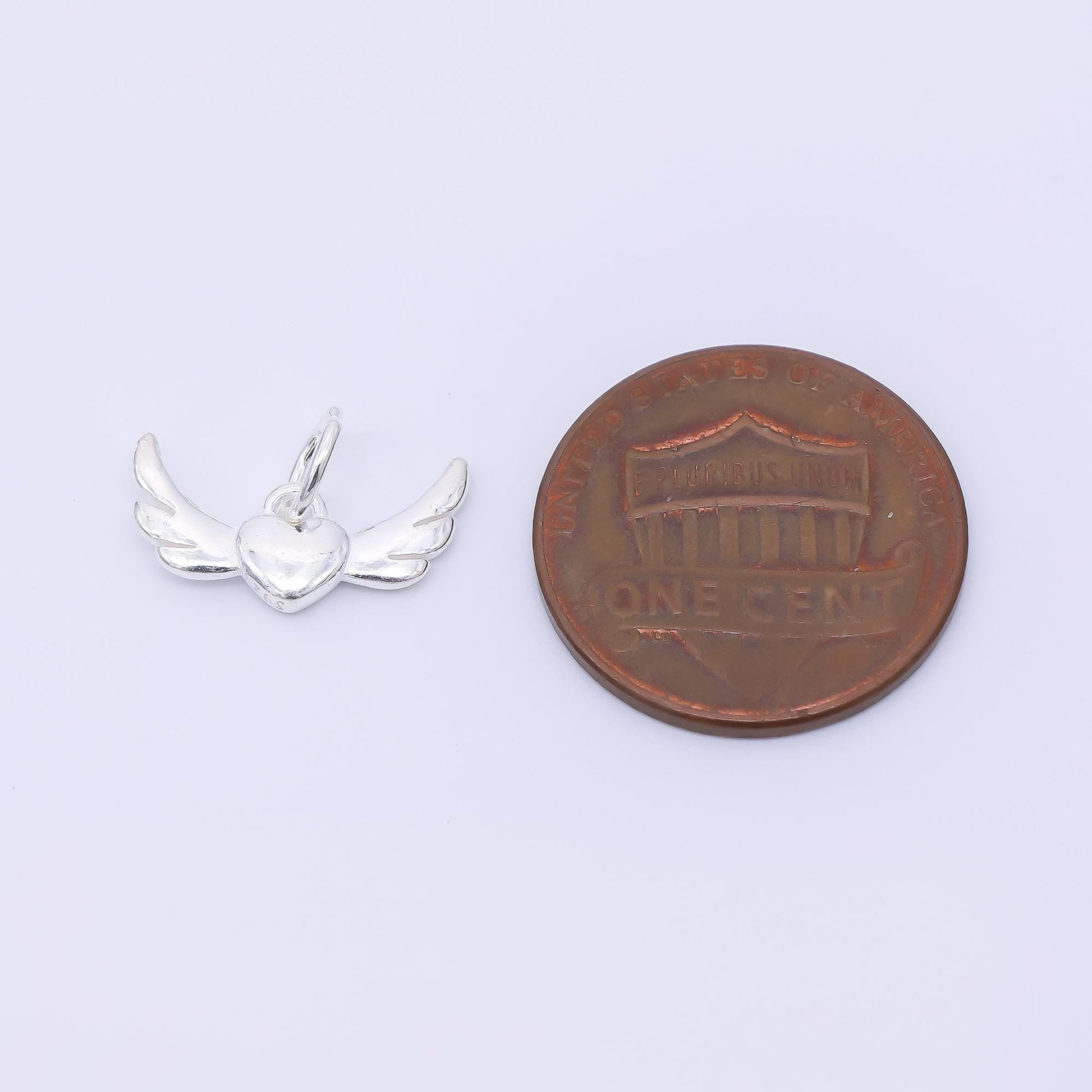 Sterling silver s925 mini Wing heart charm dainty Love charm style | sl-689