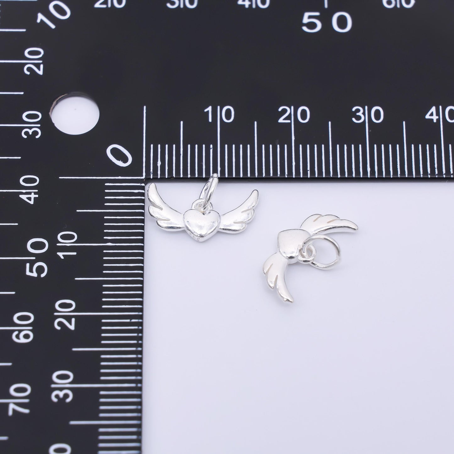 Sterling silver s925 mini Wing heart charm dainty Love charm style | sl-689