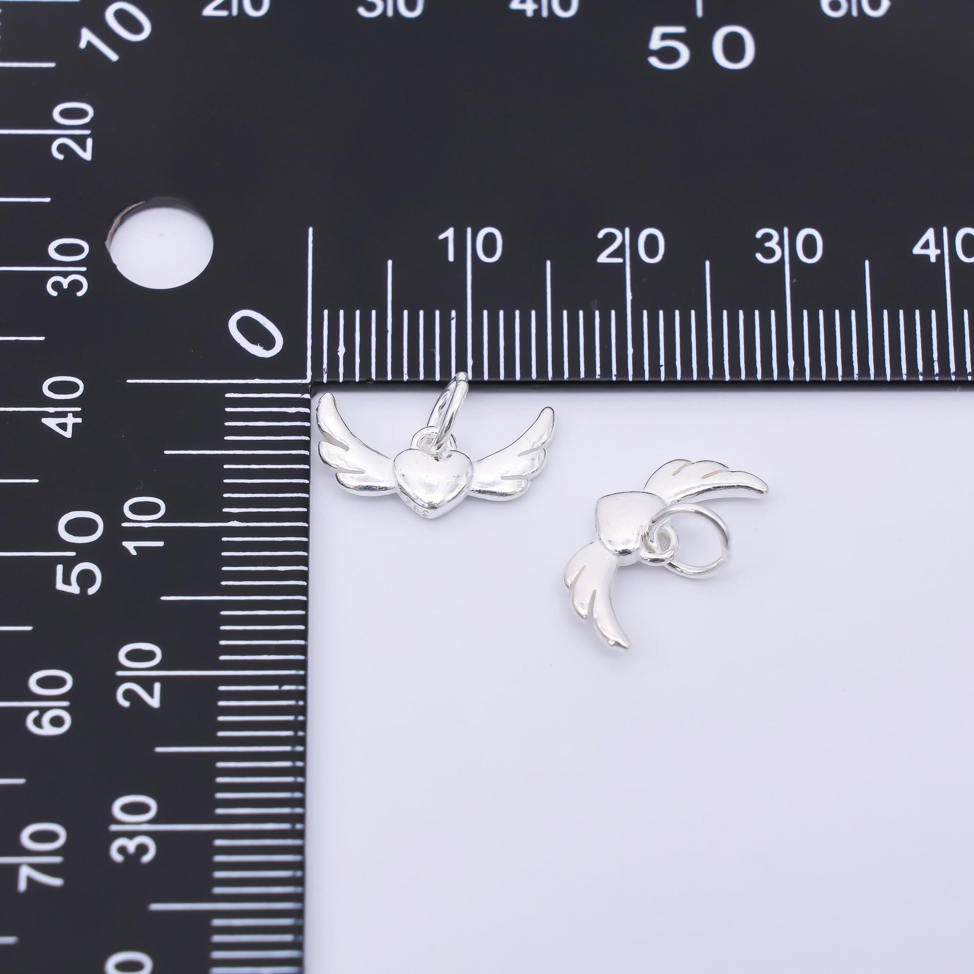 Sterling silver s925 mini Wing heart charm dainty Love charm style | sl-689