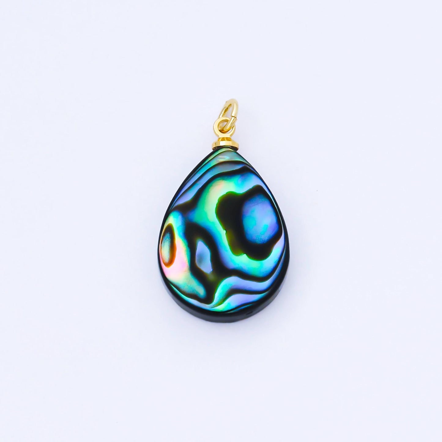 Dainty Abalone Tear Drop Charm Shell Pendant | AF-583