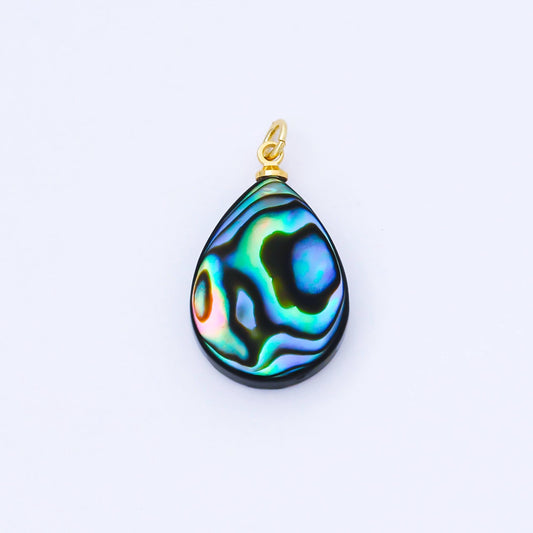 Dainty Abalone Tear Drop Charm Shell Pendant | AF-583
