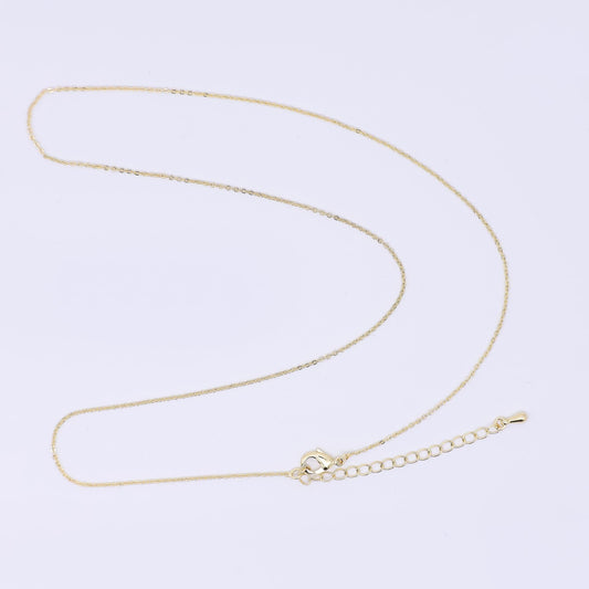 24K Gold Filled 1mm Minimalist Cable Chain 18 Inch Necklace w. Extender | WA-3241
