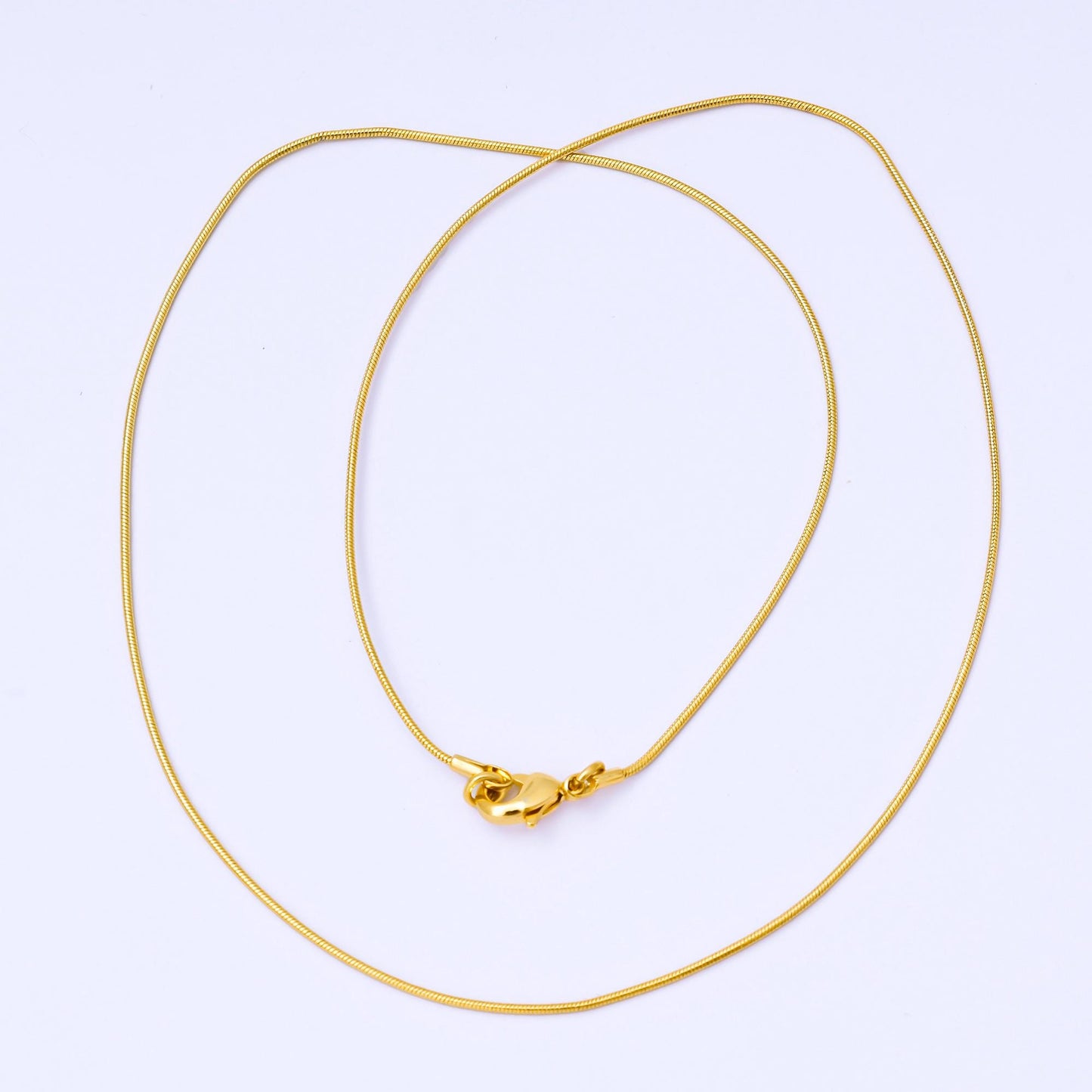 24K Gold Filled 1mm Minimalist Snake Chain 18 Inches Necklace | WA-3835