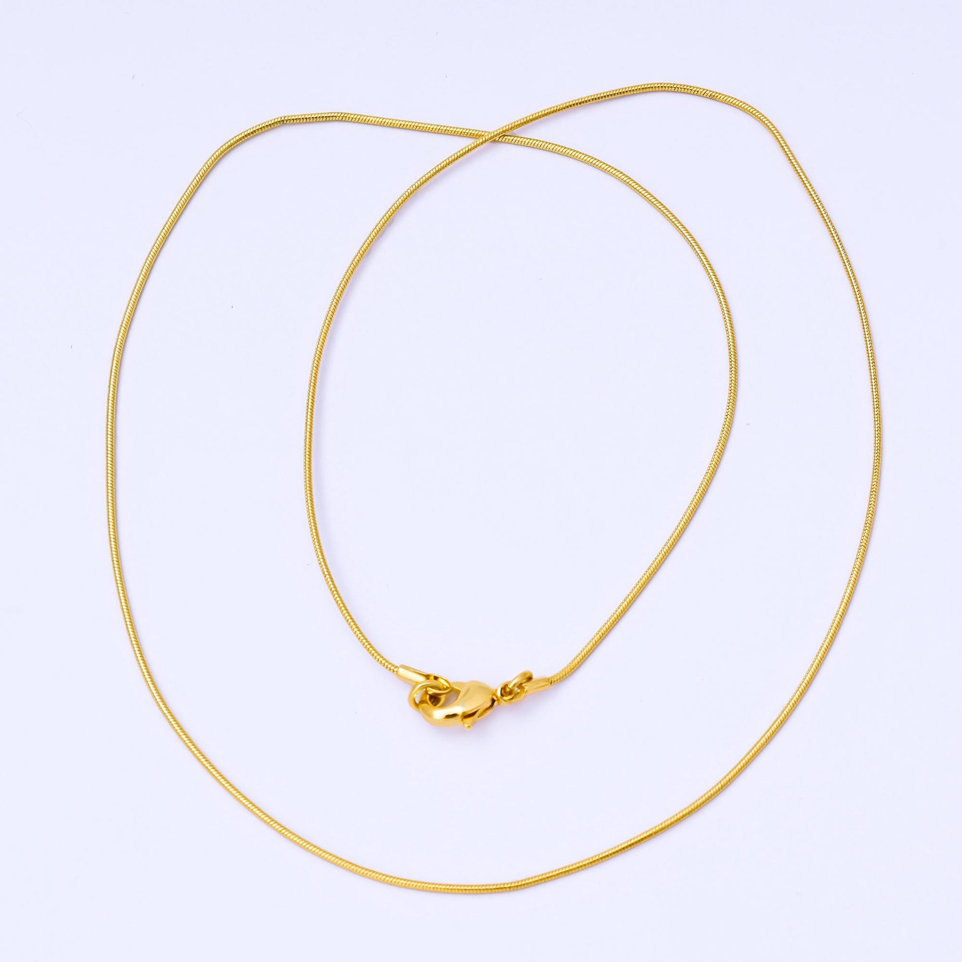 24K Gold Filled 1mm Minimalist Snake Chain 18 Inches Necklace | WA-3835
