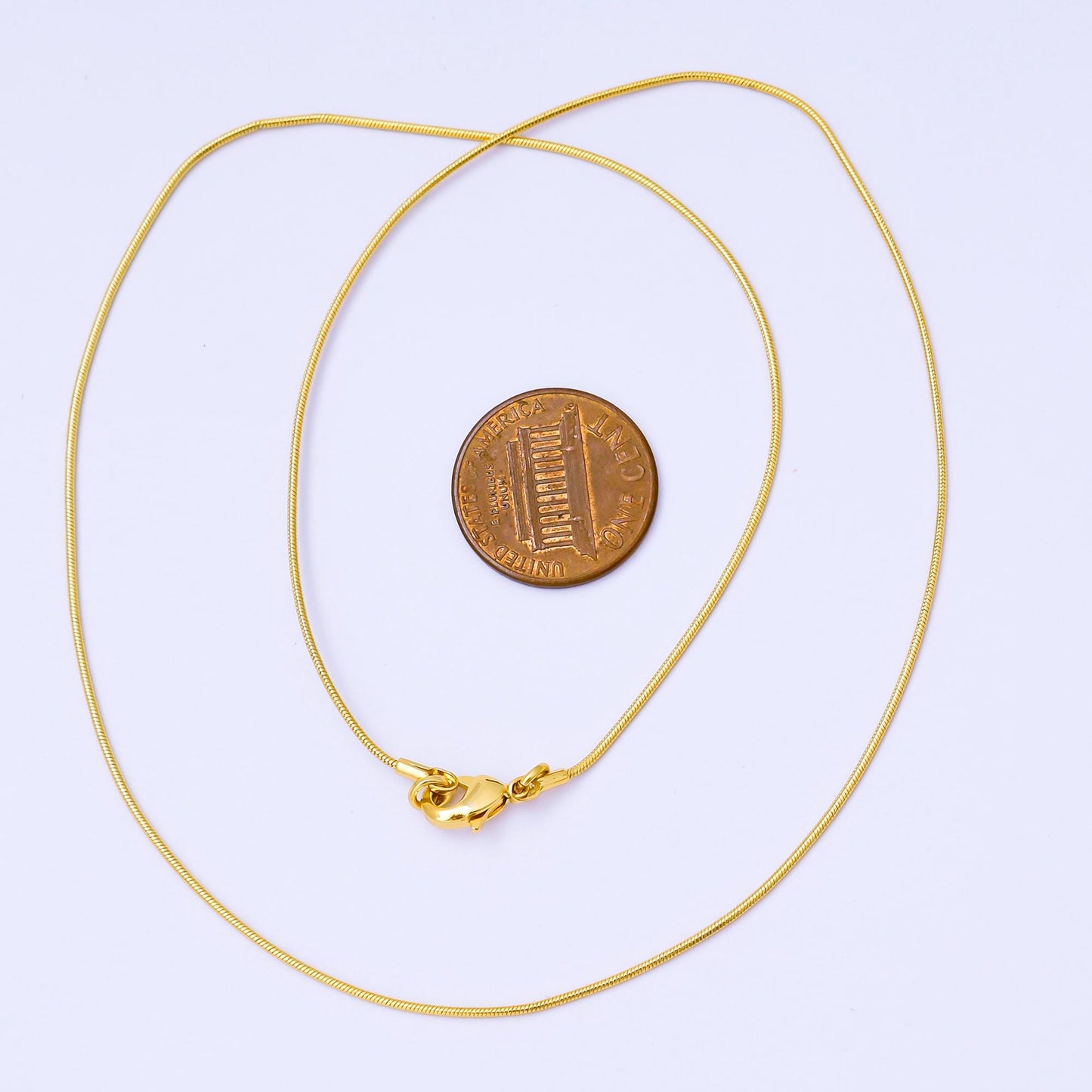 24K Gold Filled 1mm Minimalist Snake Chain 18 Inches Necklace | WA-3835
