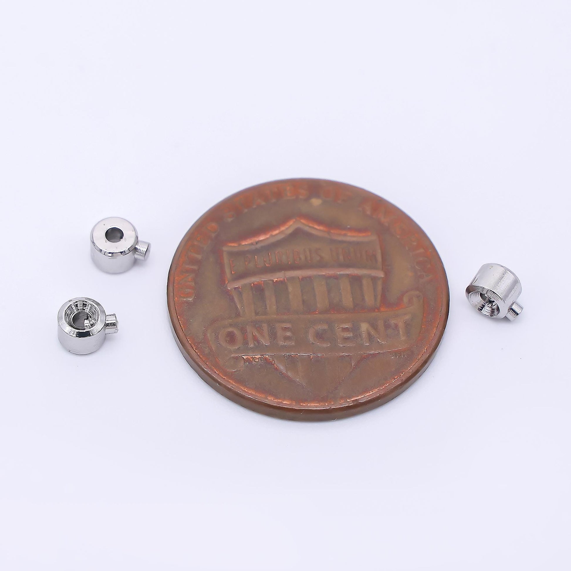 Silver 4mm Threaded Open Barrel Closure Findings by Set | Z1277
