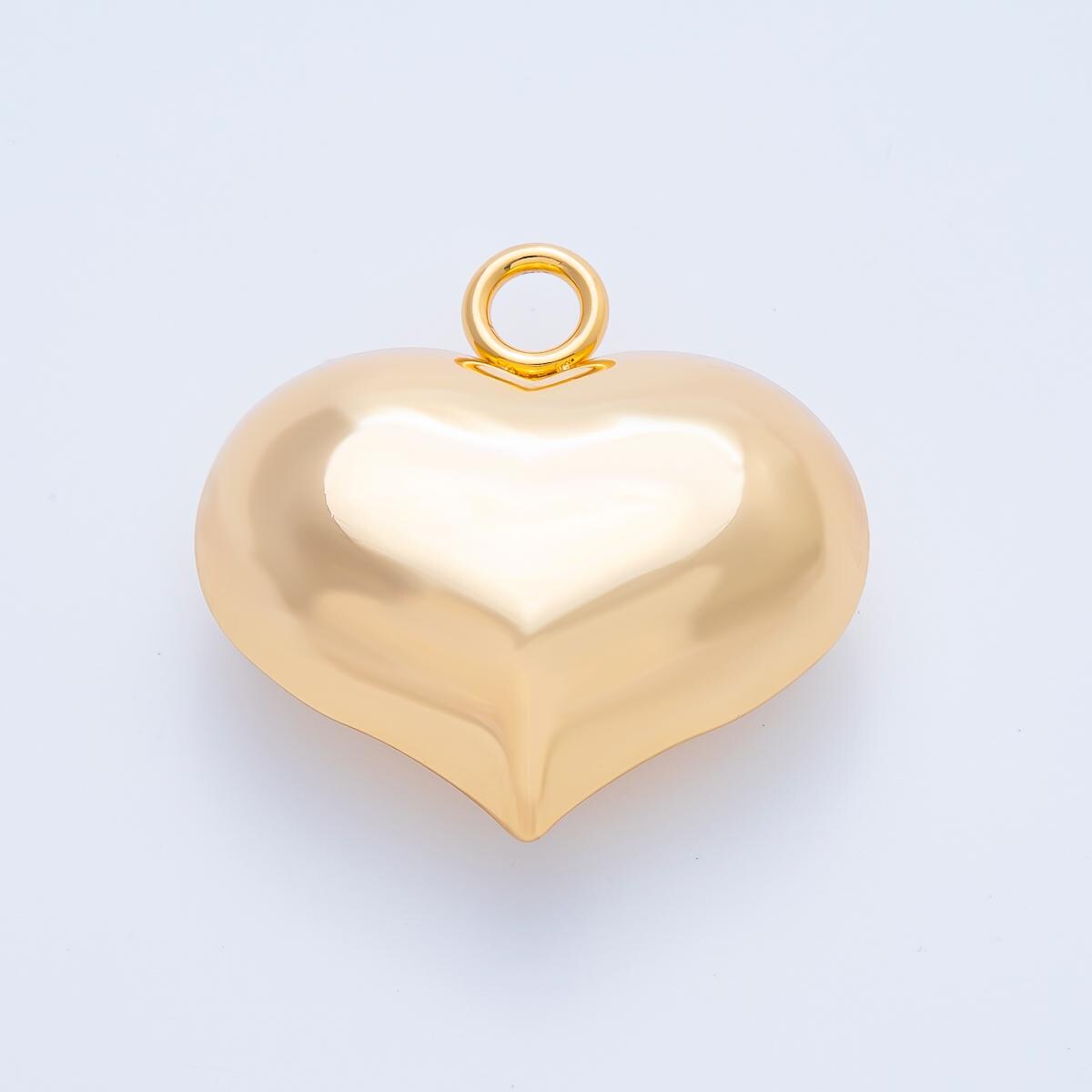 Chubby Modern Gold Heart Shape Pendant Charm Necklace Jewelry Supply DIY Jewelry Findings in 18k Gold Filled Pendant J-859