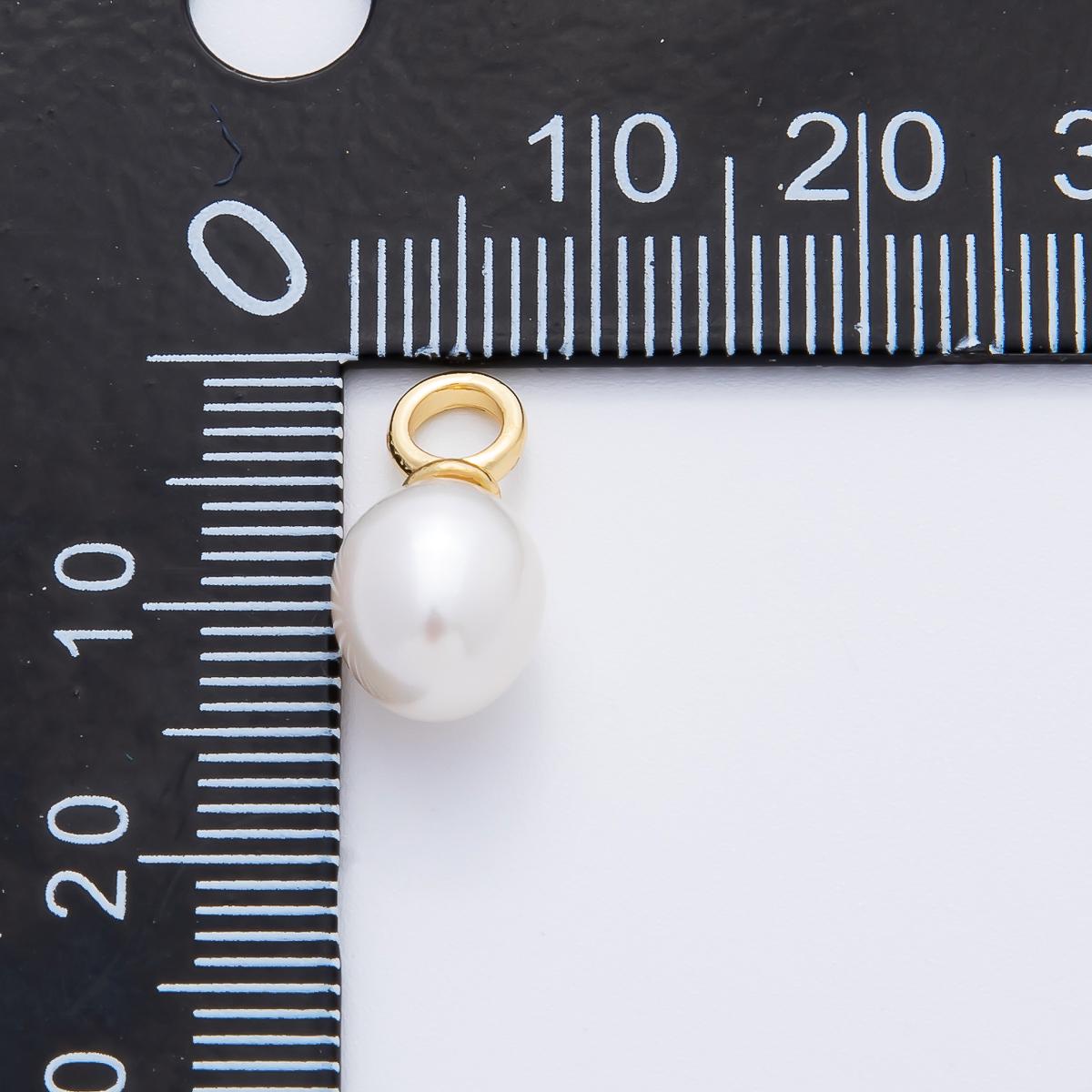 18k gold filled 15mm white freshwater pearl drop pendant | AF-630