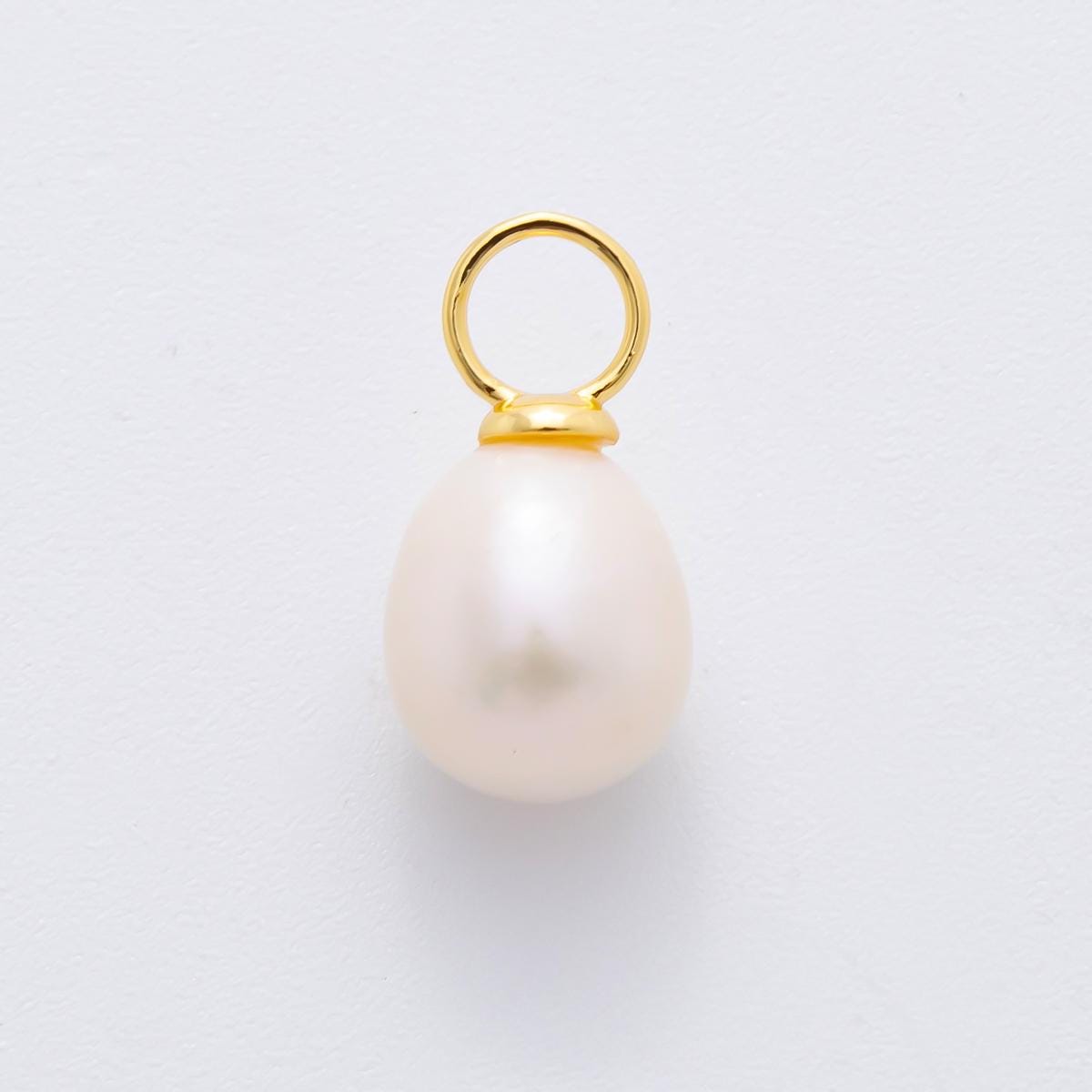 18k gold filled 18mm white freshwater pearl drop pendant | AF-632