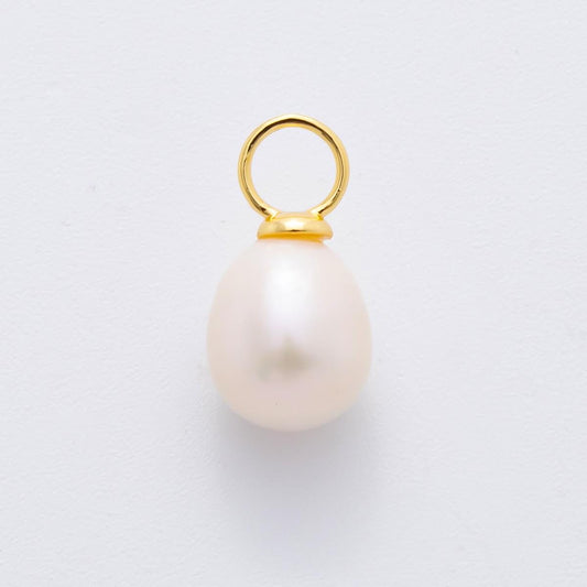 18k gold filled 18mm white freshwater pearl drop pendant | AF-632