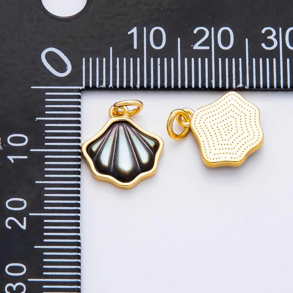 Dainty abalone Clam Shell charm abalone shell pendant Clam shaped pendant for diy handmade jewelry making supply AF-1375