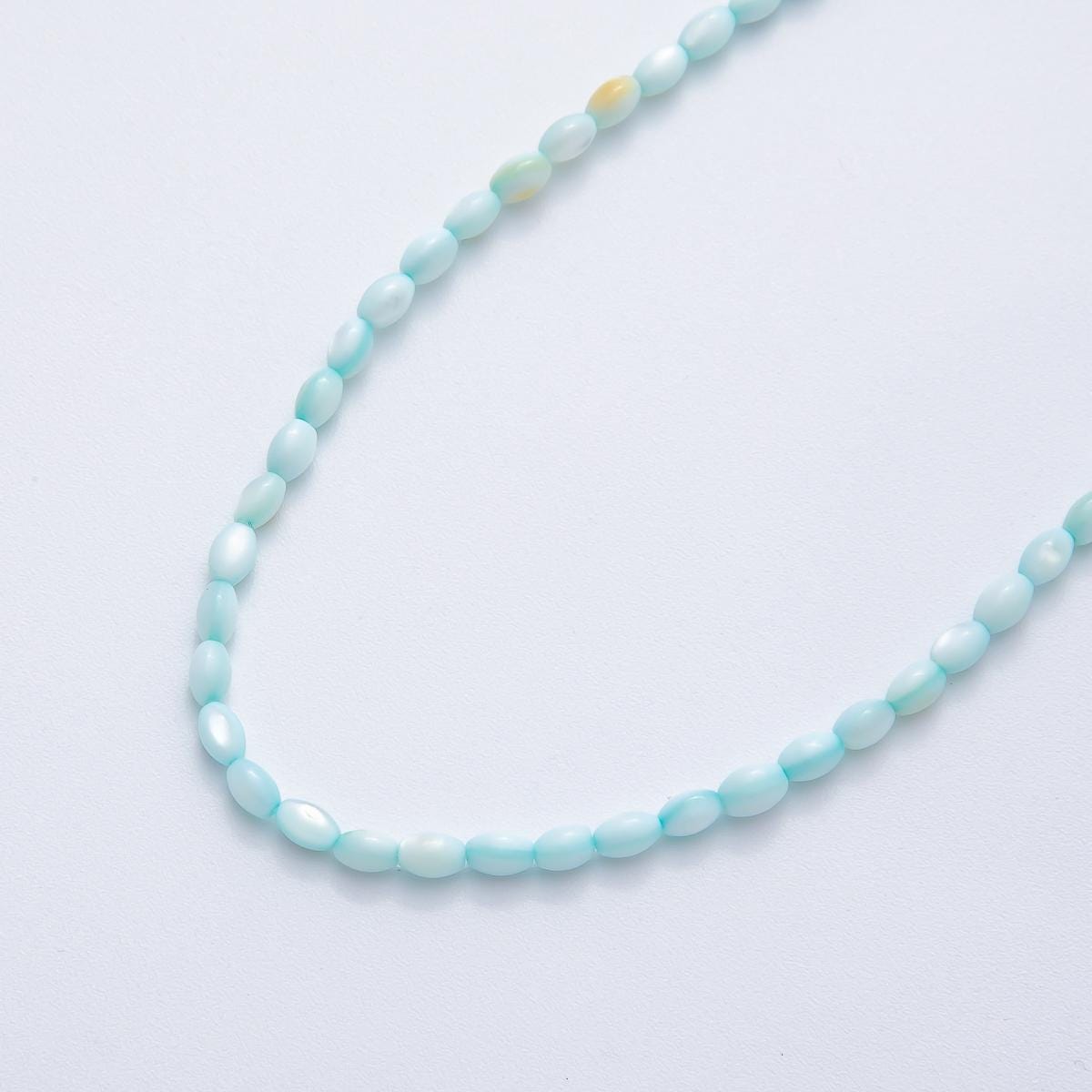 4x3 mm Rice Shell Pearl Bead Strand Dyed Pearls for Jewelry Making, Necklace & Bracelet Craft Supplies Colorful Beads per Strand WA-3495