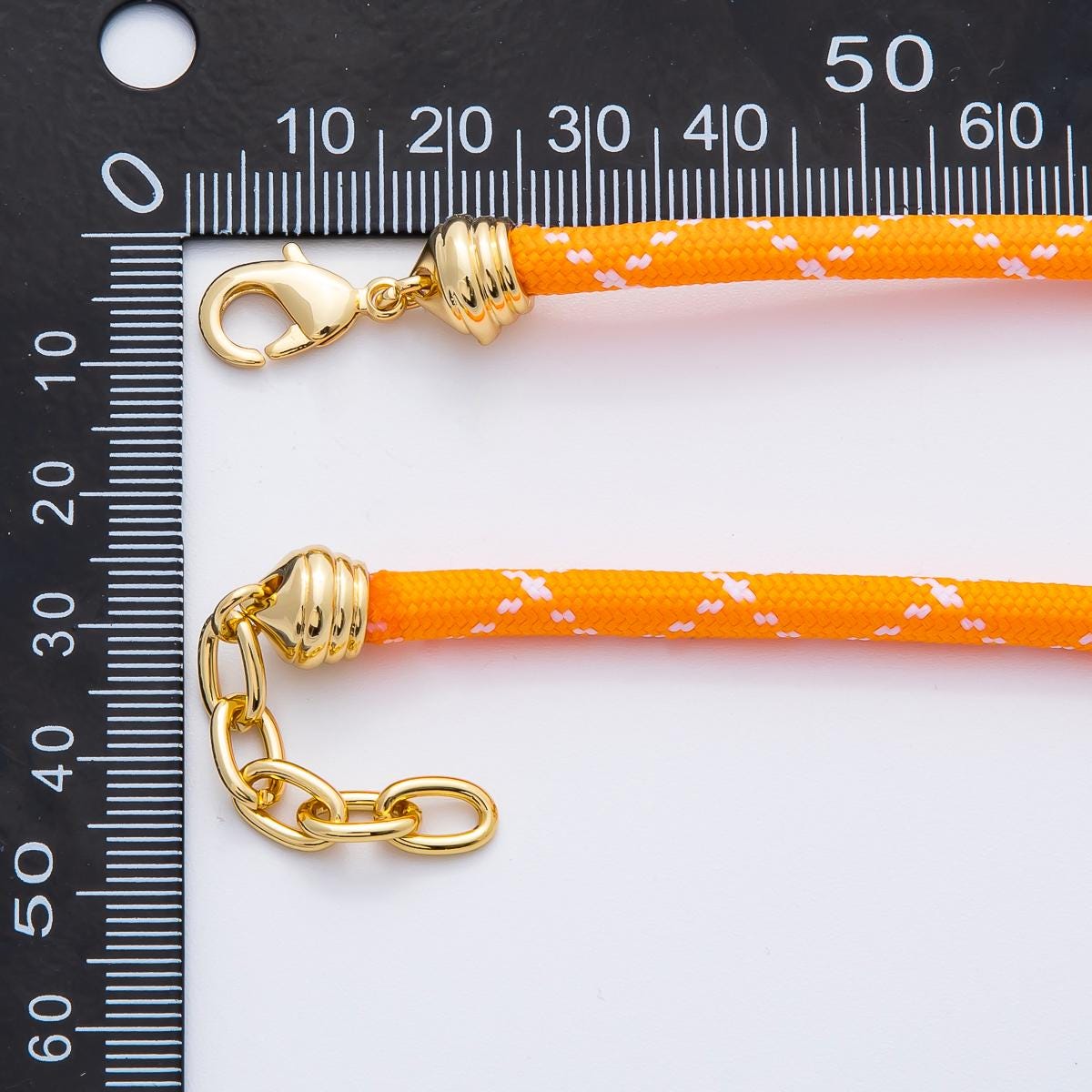 18K Gold Filled 5mm Orange Pink Summer Sport Cord 19 Inch Necklace | WA-3504