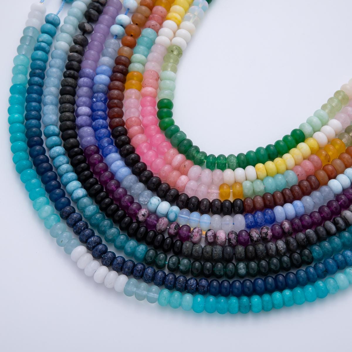 New Dyed Colorful Agate Rondelle Beads 8x5 mm Gray, Blue, Green, Red, Purple Candy Colorful Bead By Strand for Jewelry Making Supply WA-3611