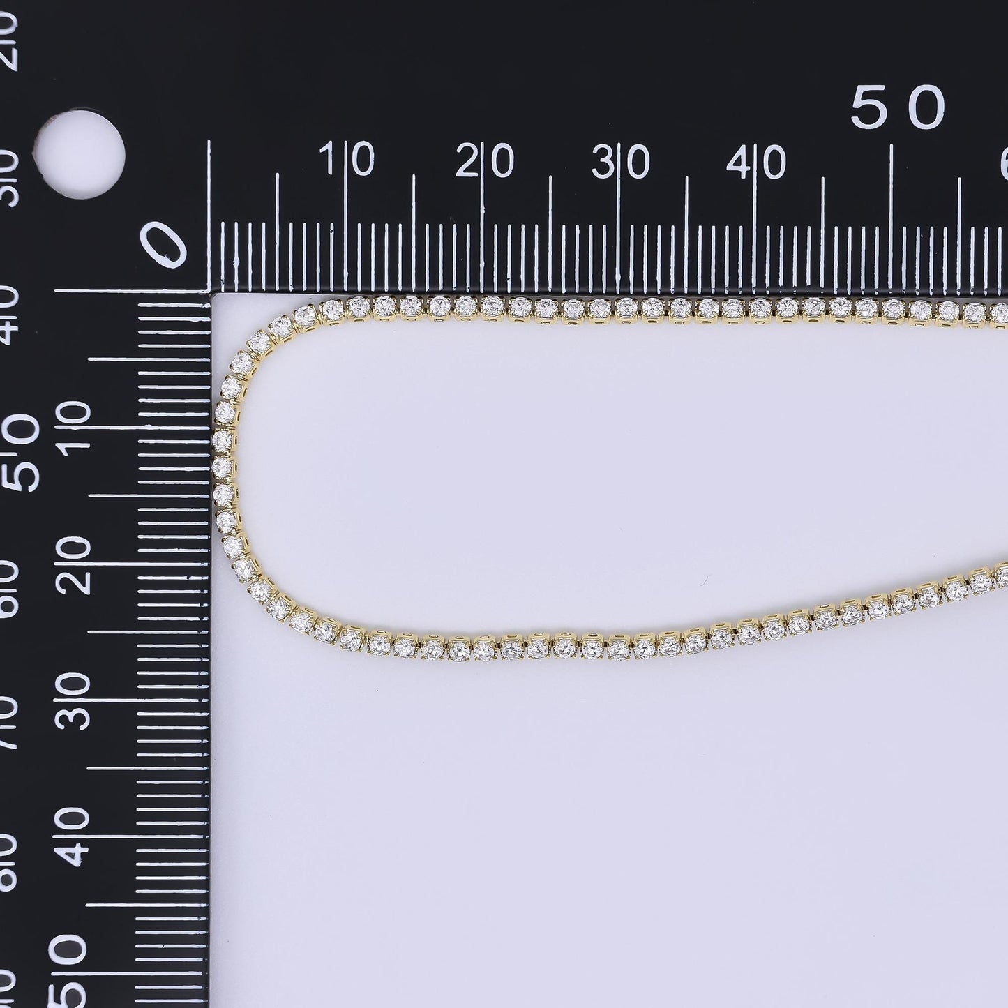 24K Gold Filled 1.7mm Clear Round CZ Classic Tennis Chain 18 Inch Necklace | WA-3809