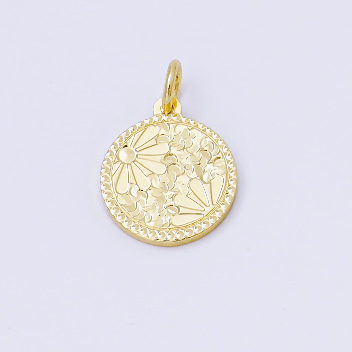 24K Gold Filled 14mm Medallion Coin Charm | AF1246-AF1246