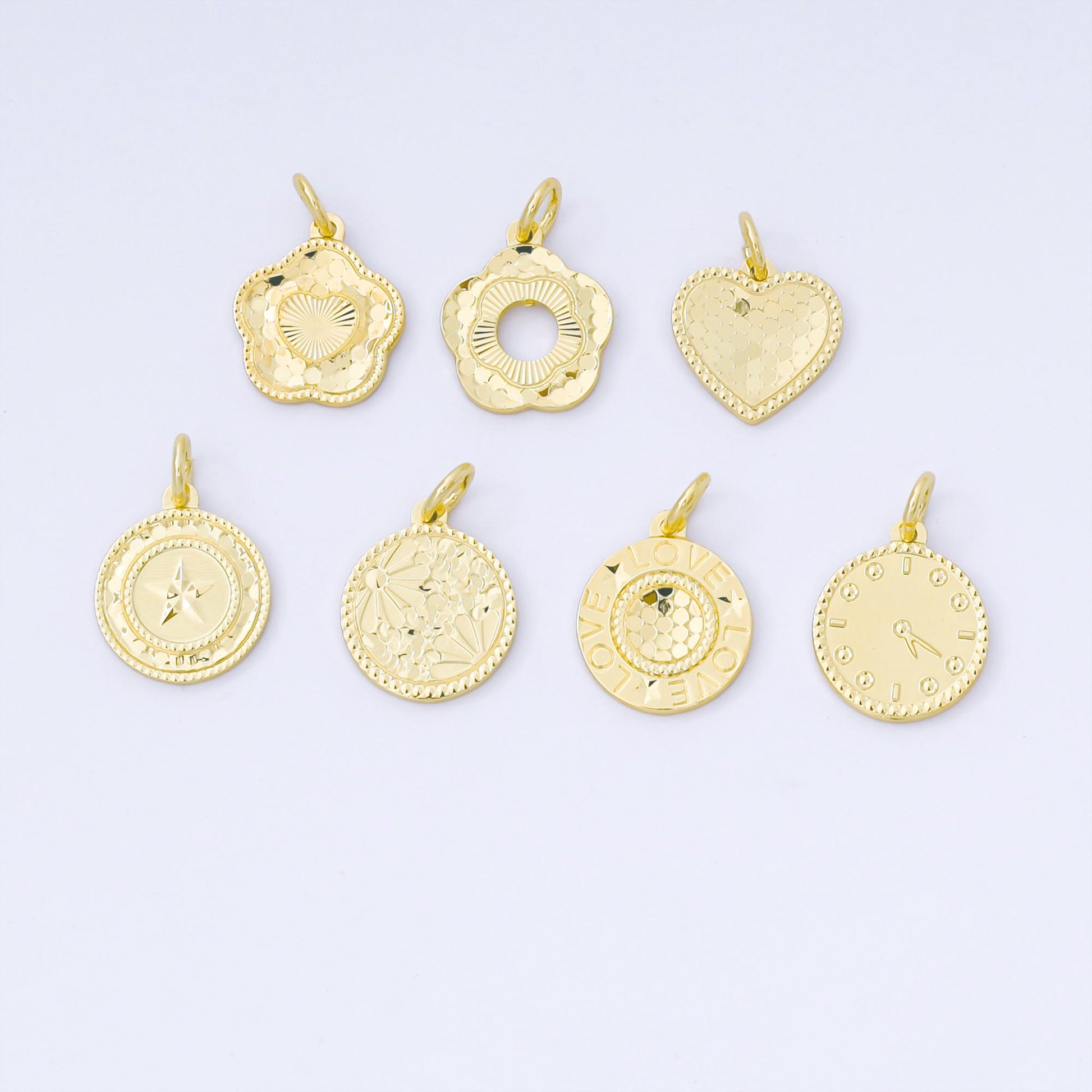 24K Gold Filled 14mm Medallion Coin Charm | AF1246-AF1246