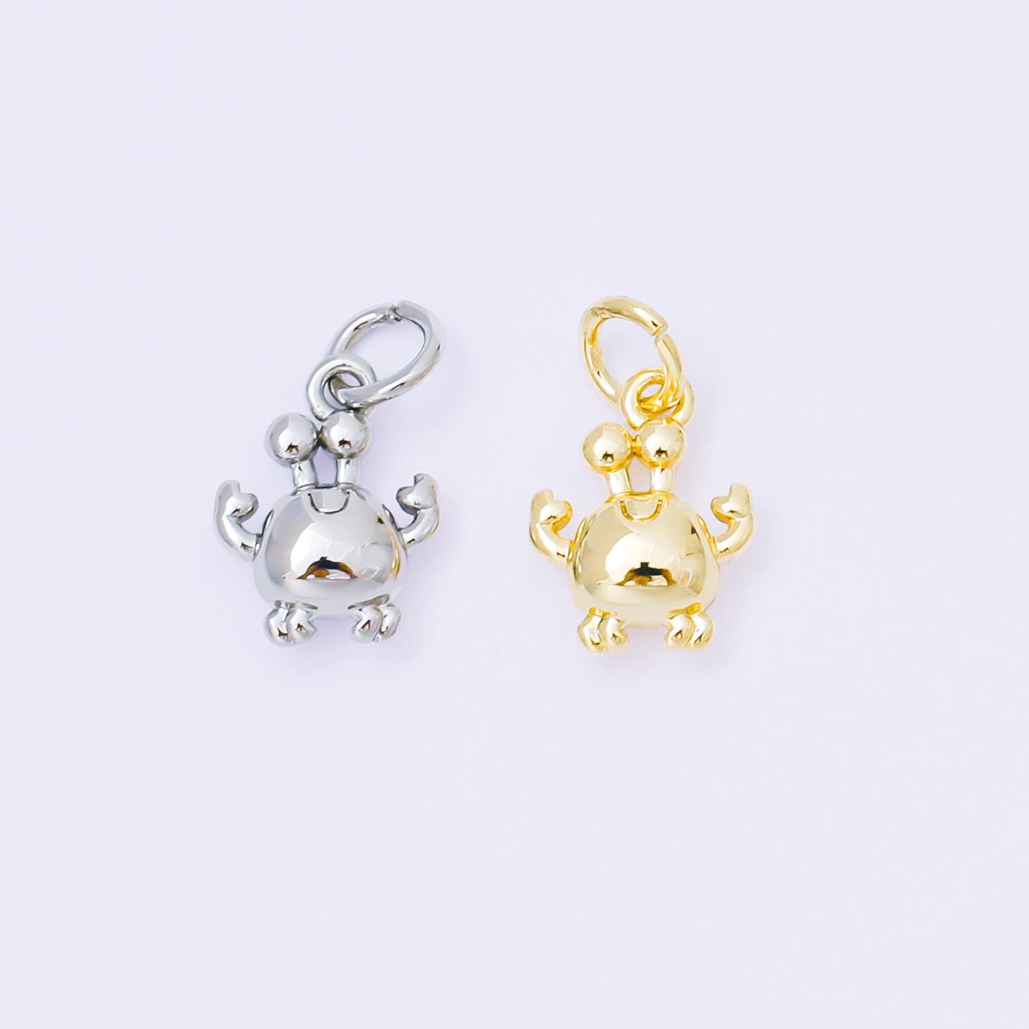 24K Gold Filled 11mm Under the Sea Crab Character Charm in Gold & Silver | AF1256