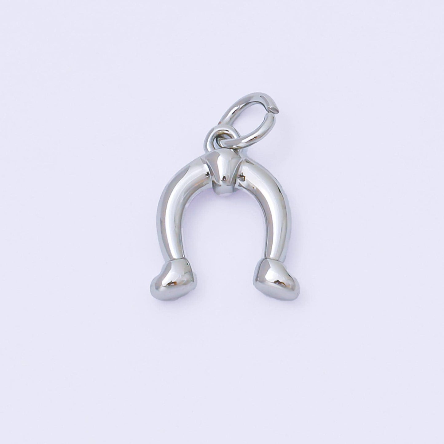 24K Gold Filled 13mm Minimalist Lucky Horseshoe Charm in Gold & Silver | AF1253