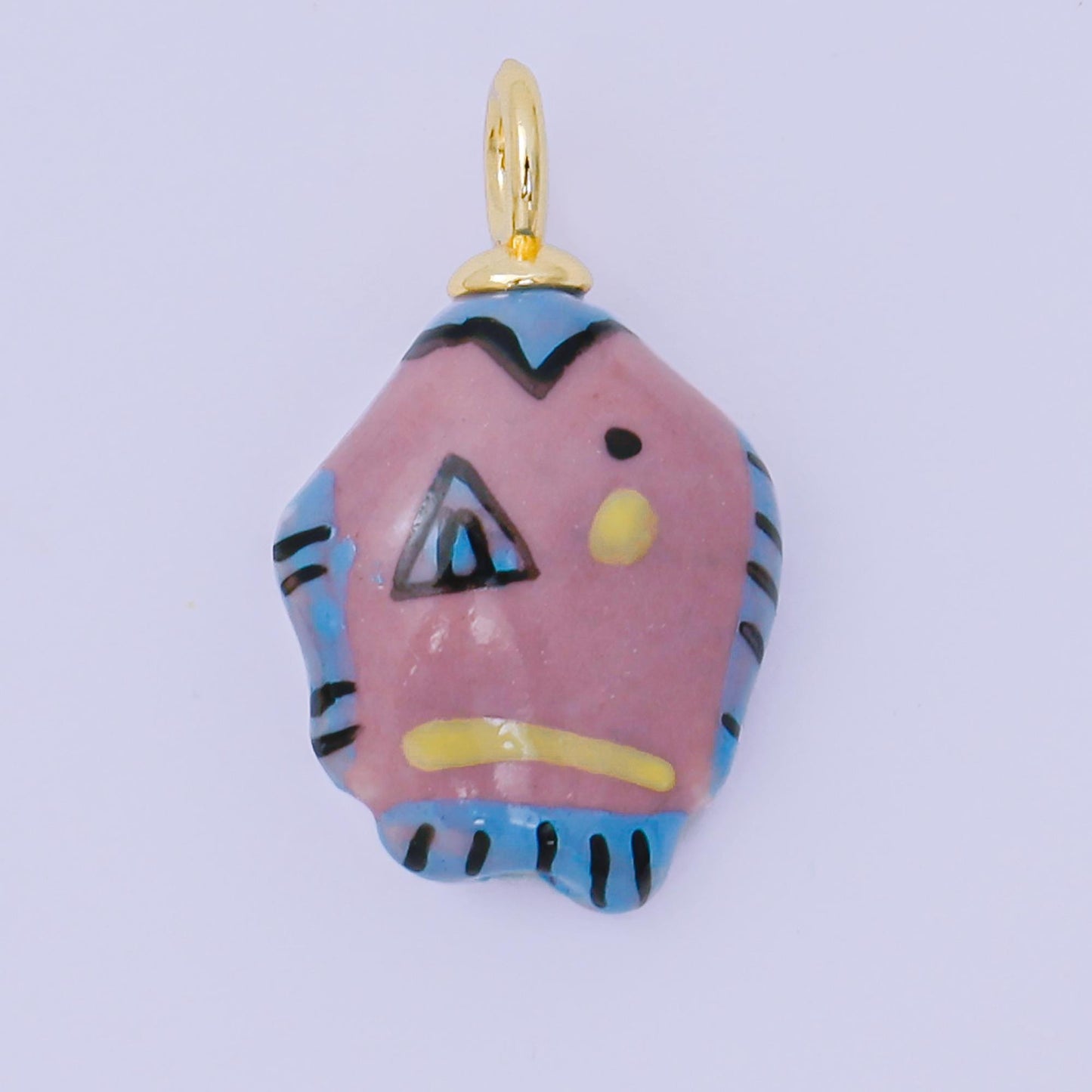 Dainty Colorful Ceramic Fish Charm Hand Painted Beads Adorable Multicolor Fish for Necklace Bracelet Component AF-1515
