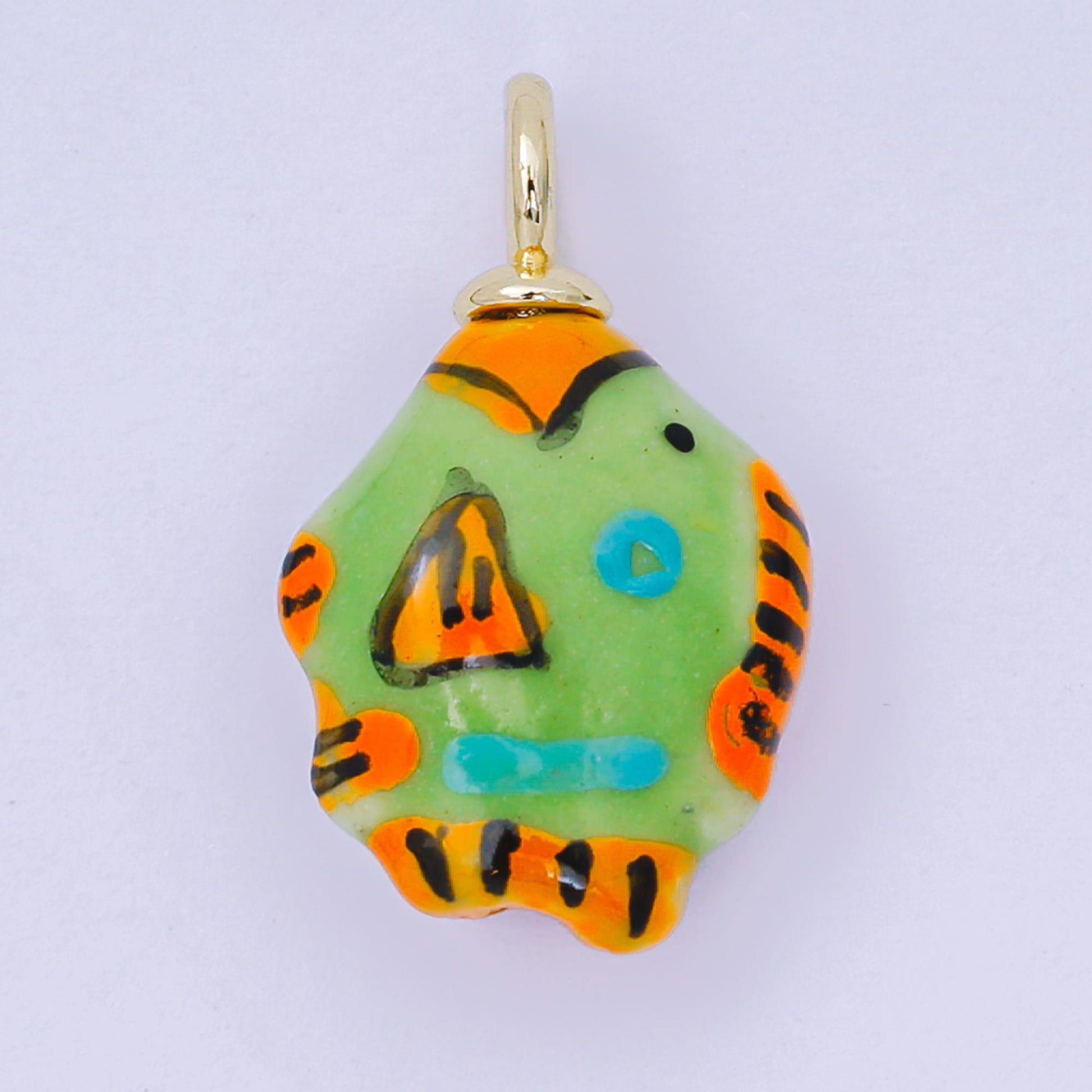 Dainty Colorful Ceramic Fish Charm Hand Painted Beads Adorable Multicolor Fish for Necklace Bracelet Component AF-1515