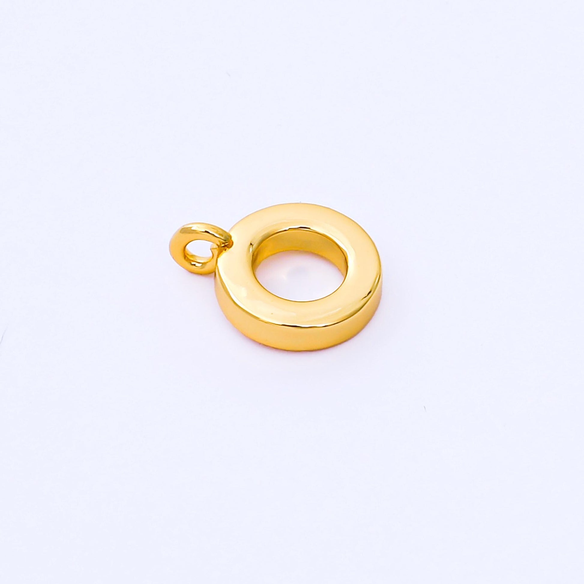 24K Gold Filled 12mm Minimalist Round Rondelle with Closed Loop for Charm Bail Findings | Z1153