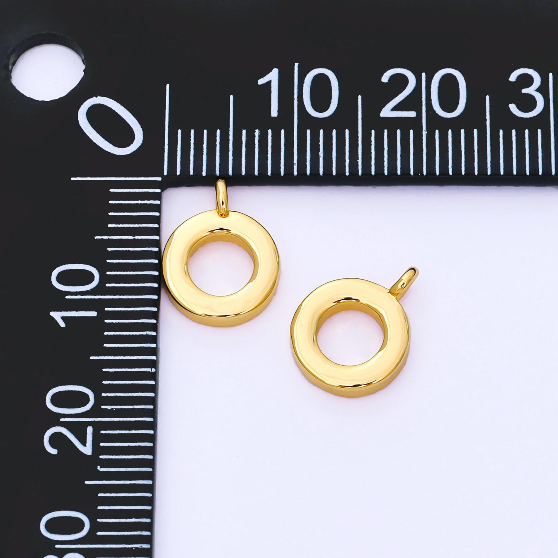 24K Gold Filled 12mm Minimalist Round Rondelle with Closed Loop for Charm Bail Findings | Z1153