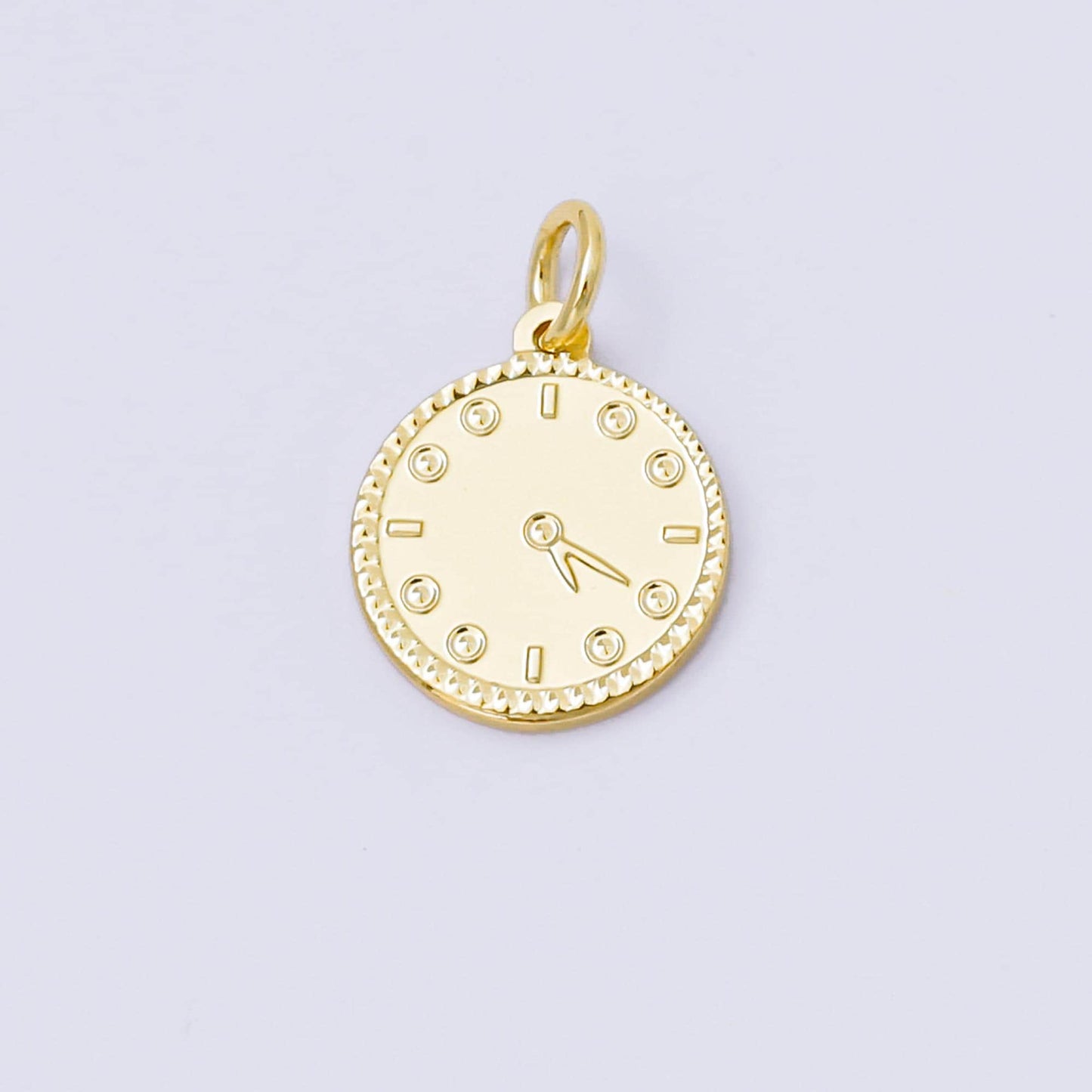24K Gold Filled 14mm Golden Clock Drop Charm