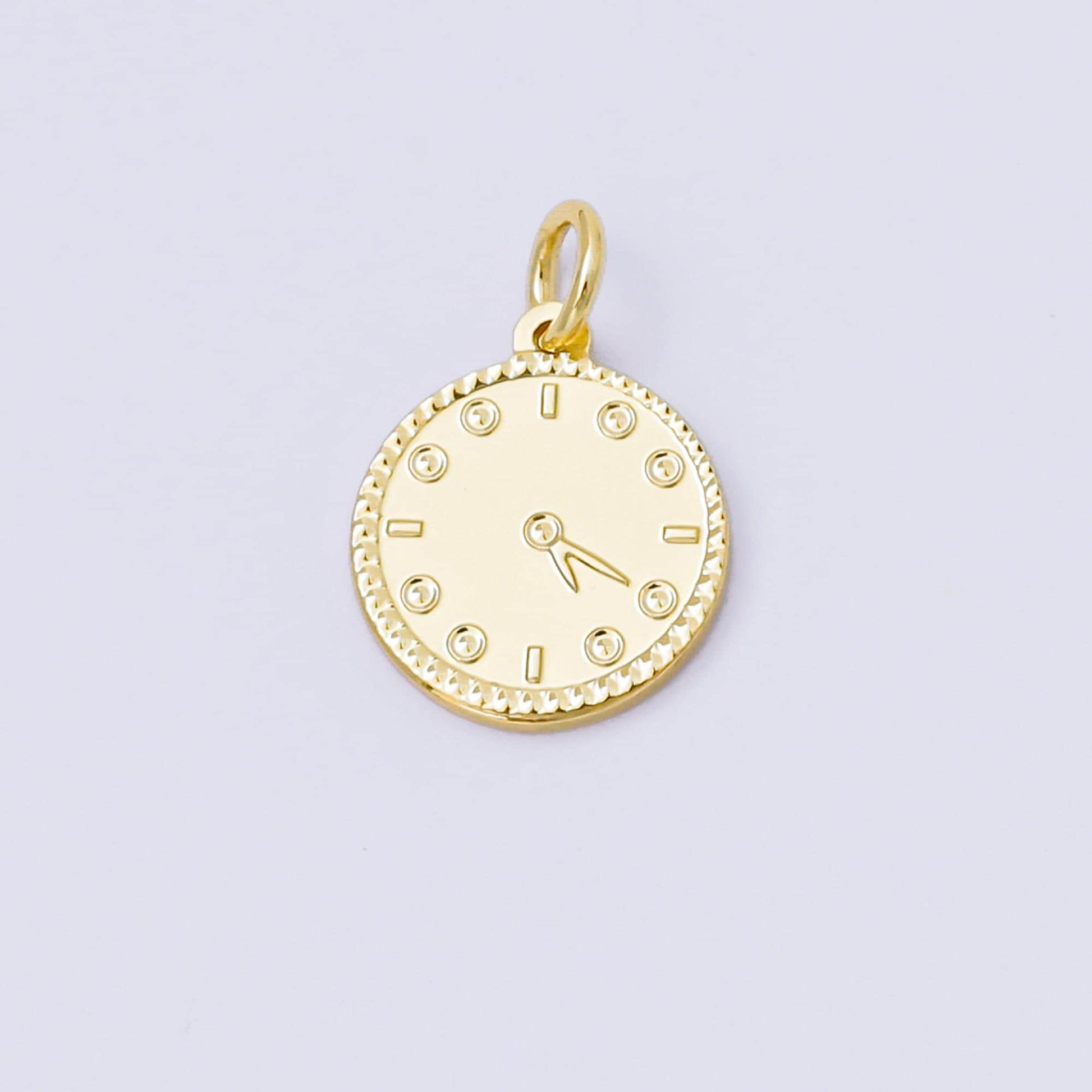 24K Gold Filled 14mm Golden Clock Drop Charm