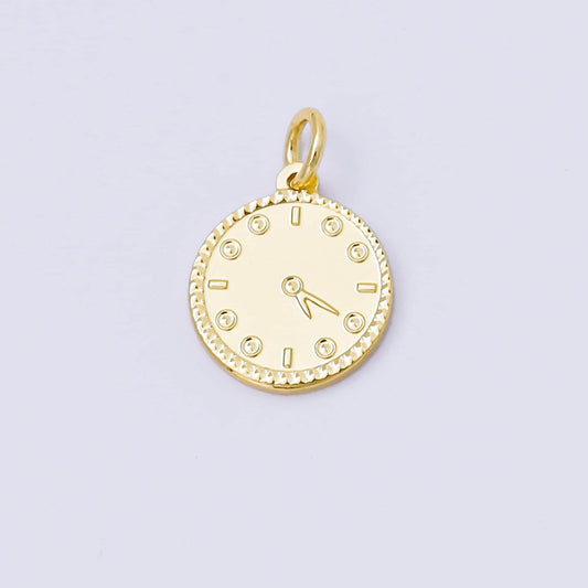 24K Gold Filled 14mm Golden Clock Drop Charm