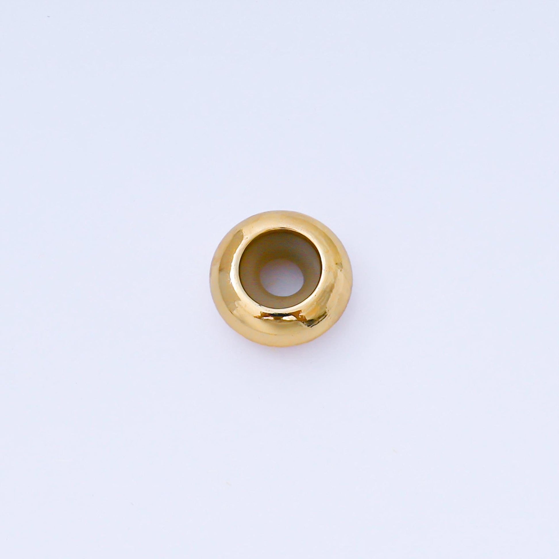 24K Gold Filled 10mm Round Silicone Stopper Bead Findings | Z1342